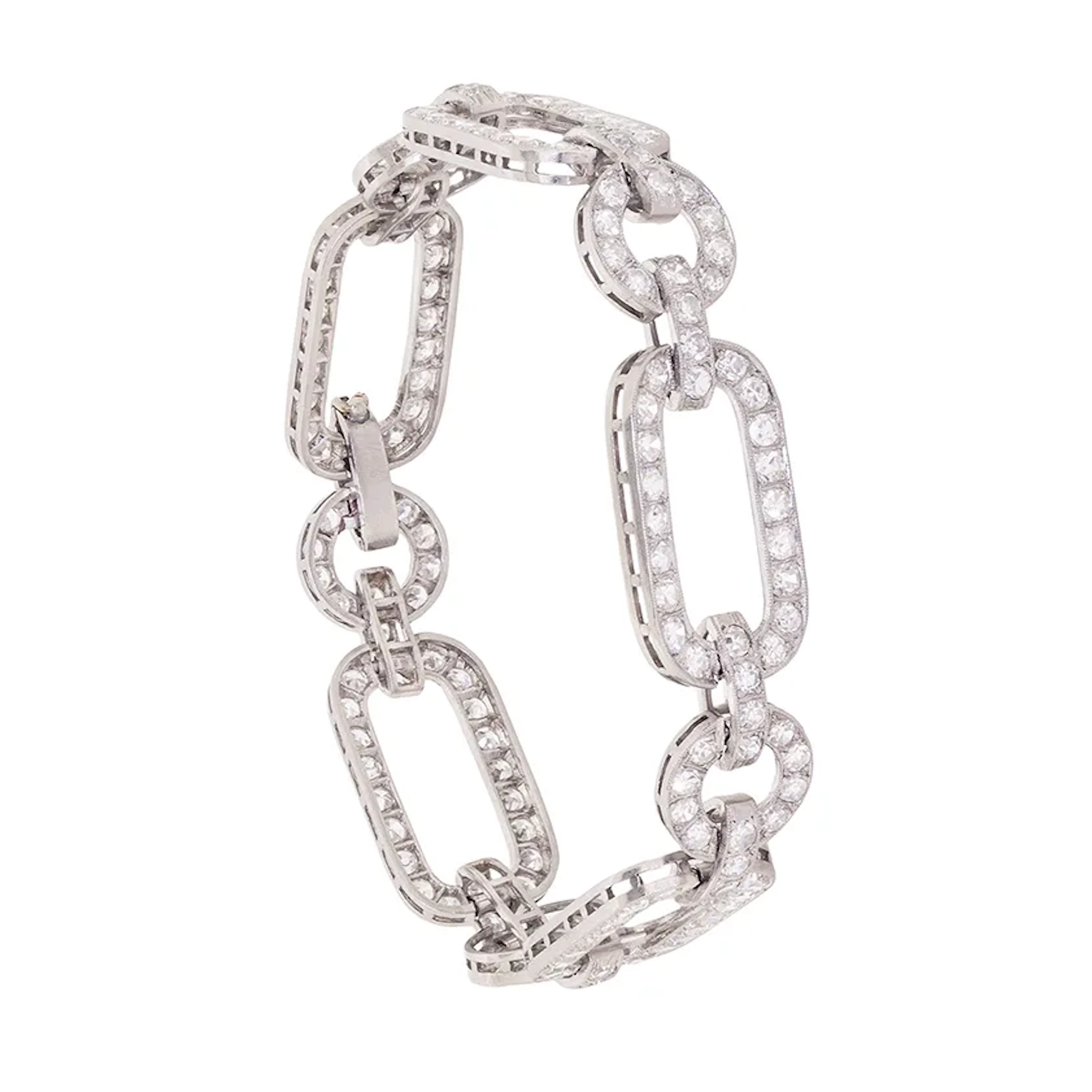 Art Deco 8.50ct Diamond Link Bracelet, c.1920s