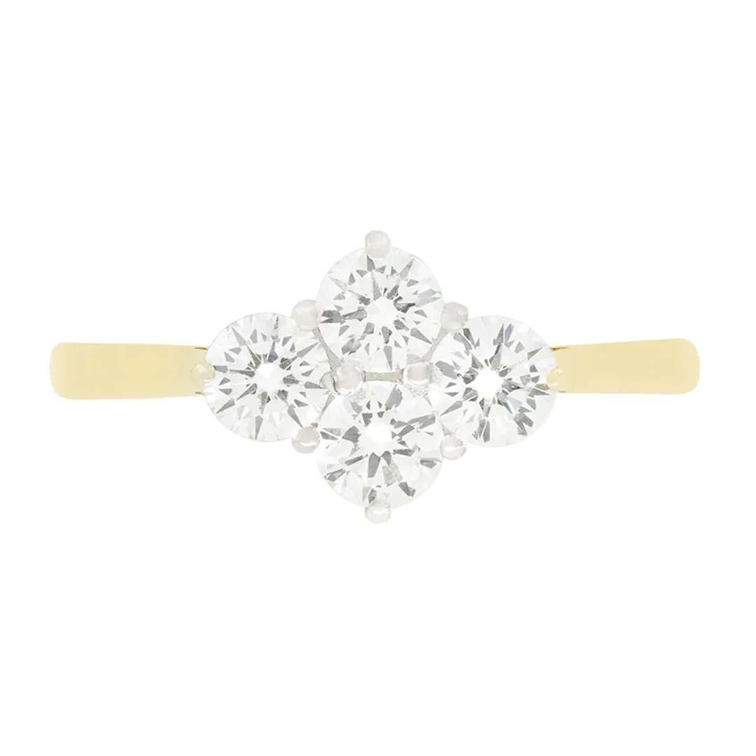 Contemporary 0.80ct Diamond Cluster Ring