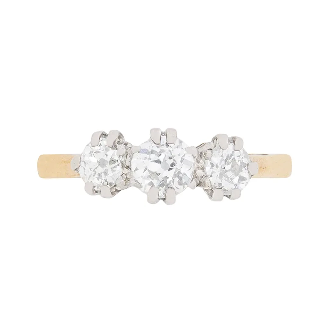 Edwardian Diamond Three Stone Engagement Ring, c.1910
