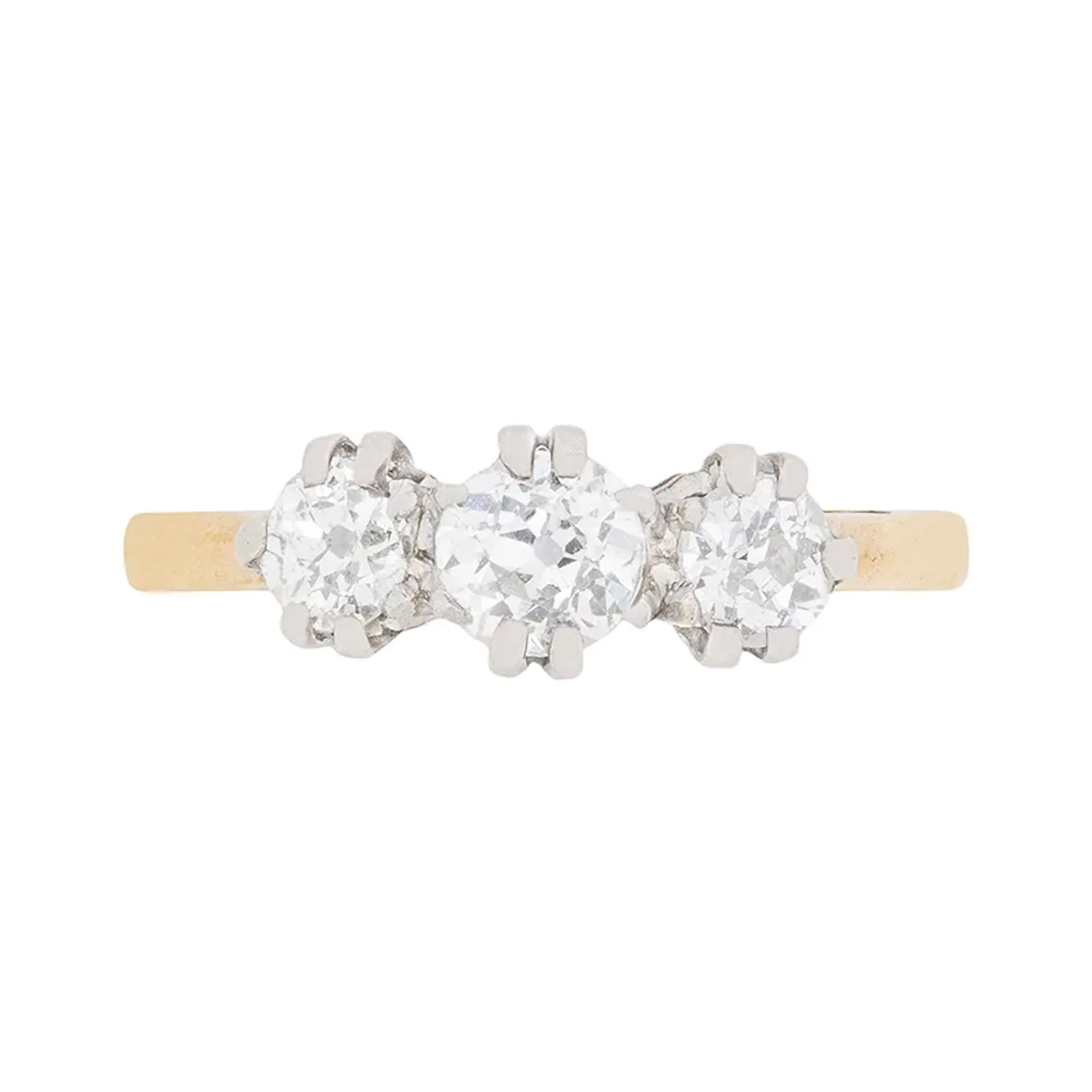 Edwardian Diamond Three Stone Engagement Ring, c.1910