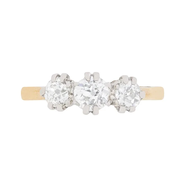 Edwardian Diamond Three Stone Engagement Ring, c.1910