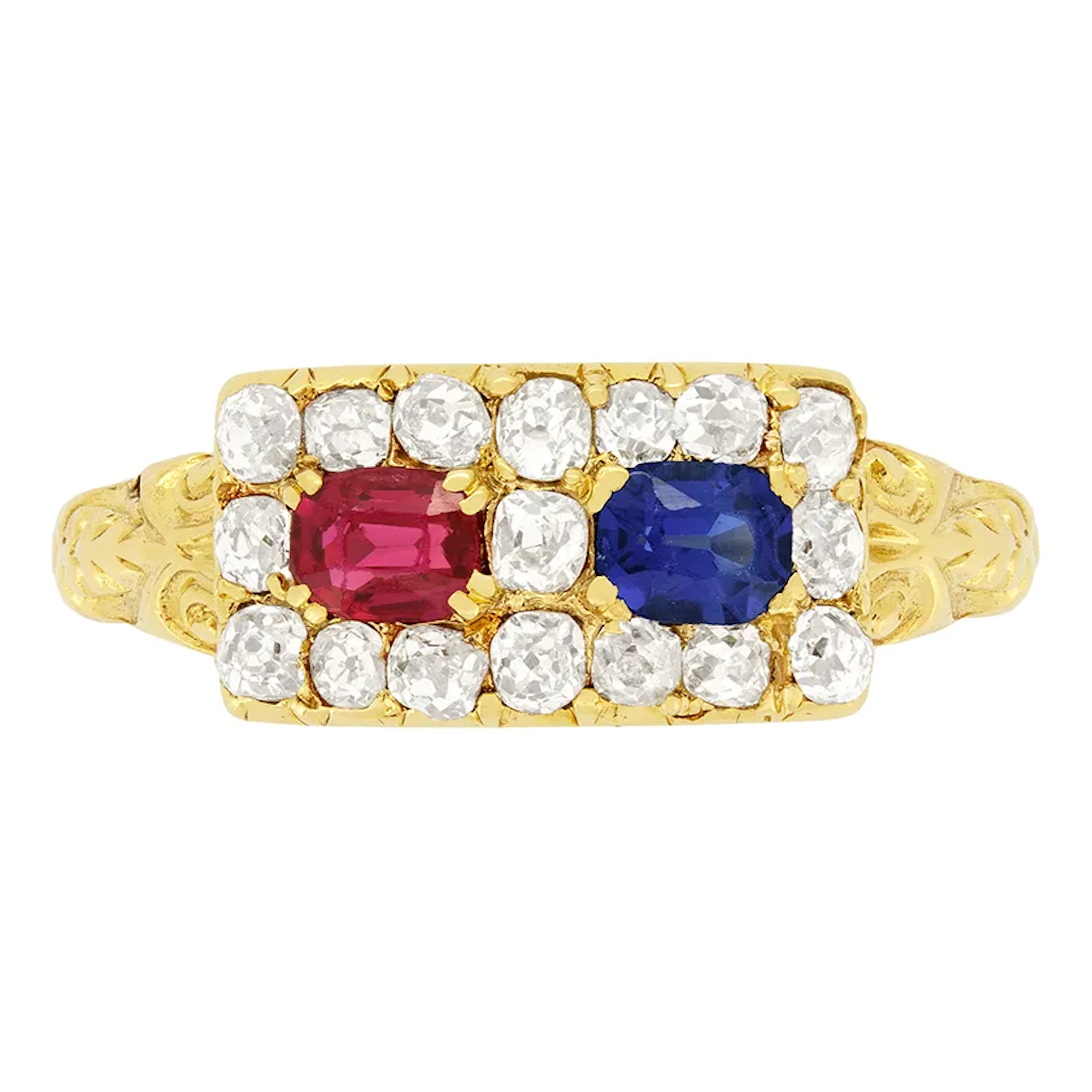 Victorian Ruby, Sapphire and Diamond Ring, c.1880s
