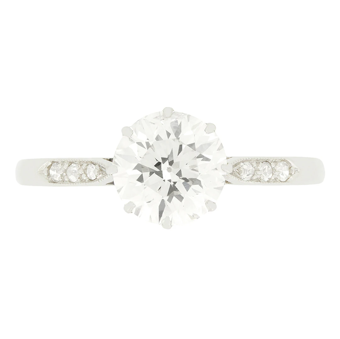 Art Deco 1.60ct Diamond Solitaire Ring, c.1920s