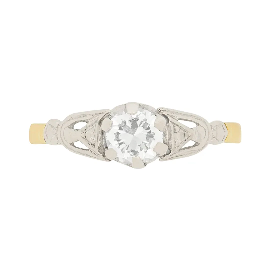 Art Deco 0.45ct Diamond Solitaire Engagement Ring, c.1920s