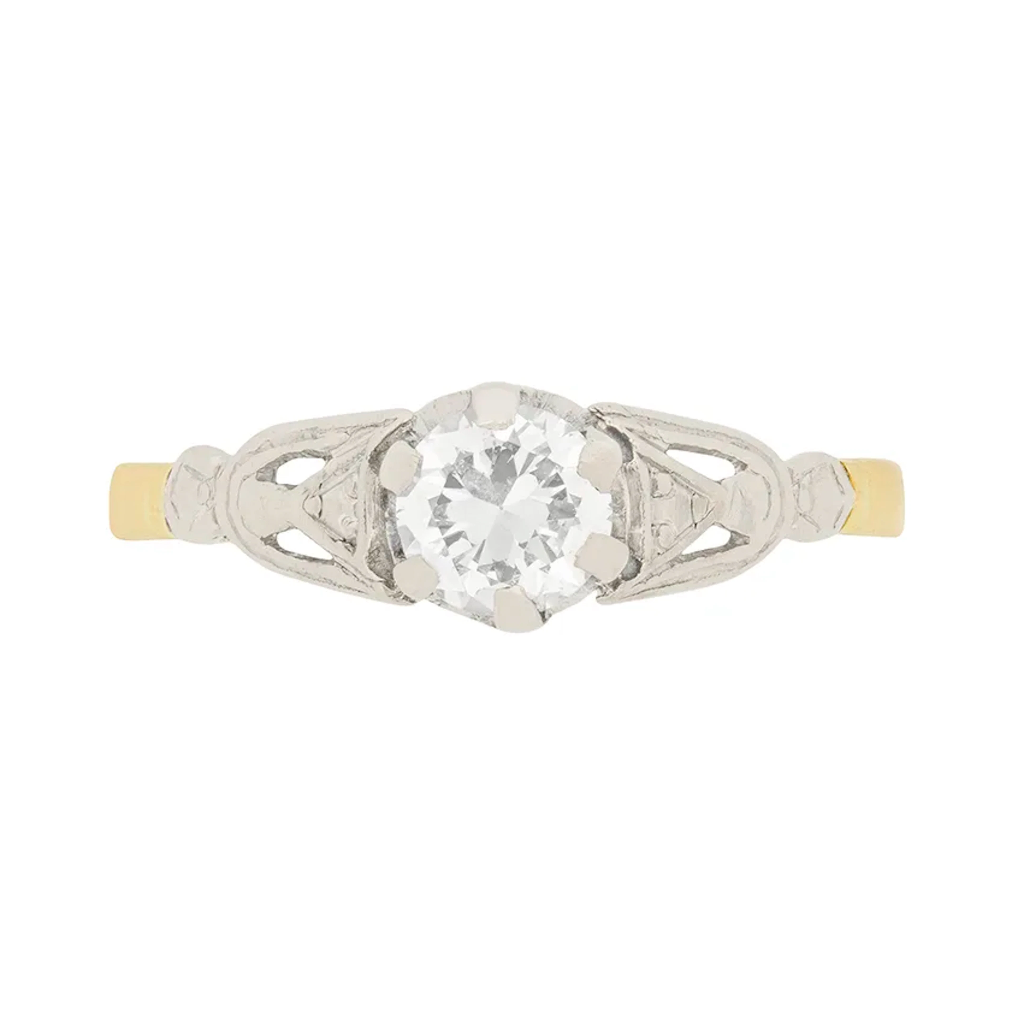 Art Deco 0.45ct Diamond Solitaire Engagement Ring, c.1920s