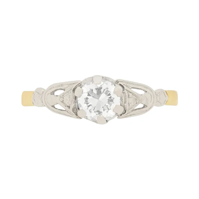 Art Deco 0.45ct Diamond Solitaire Engagement Ring, c.1920s