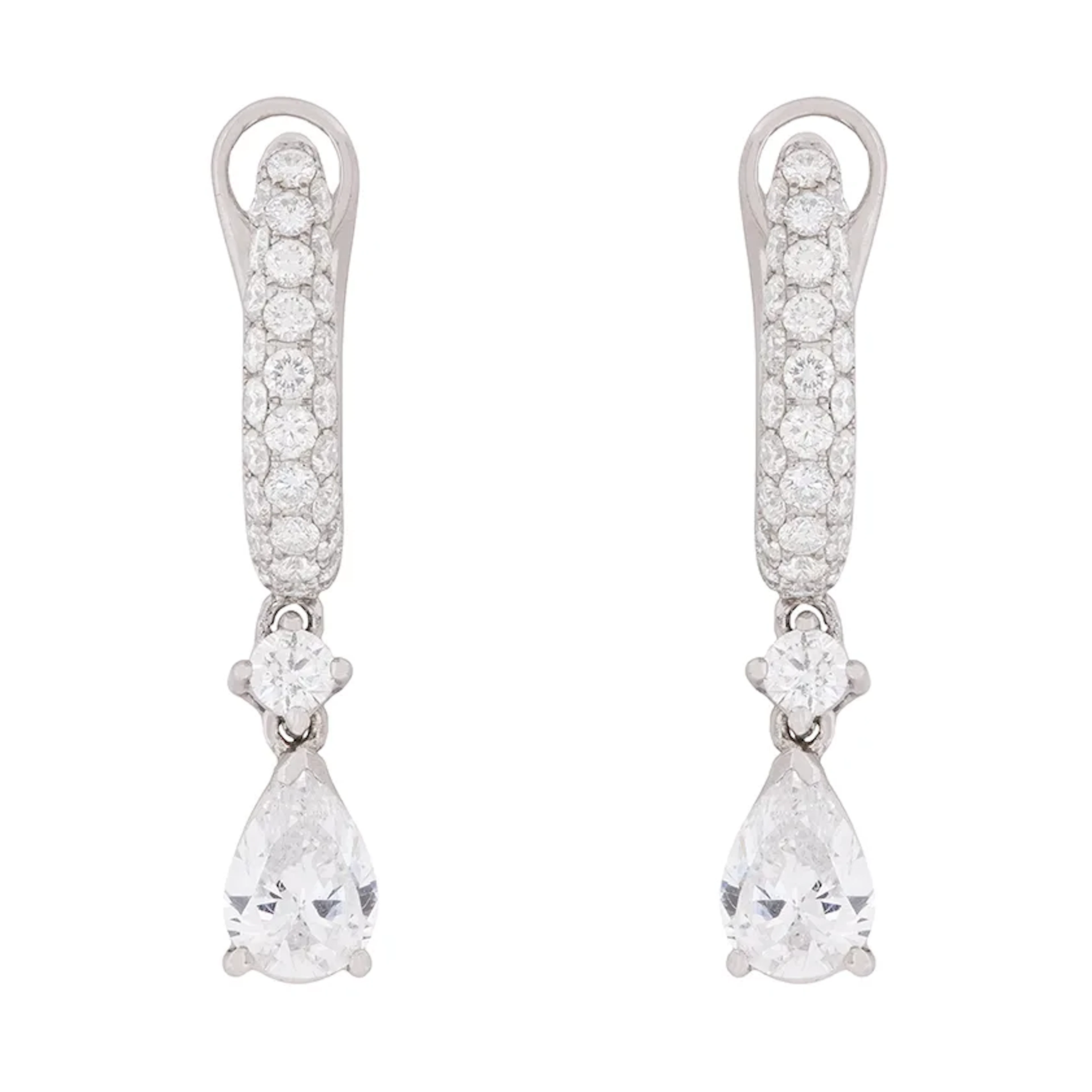 Contemporary 1.95ct Diamond Drop Earrings