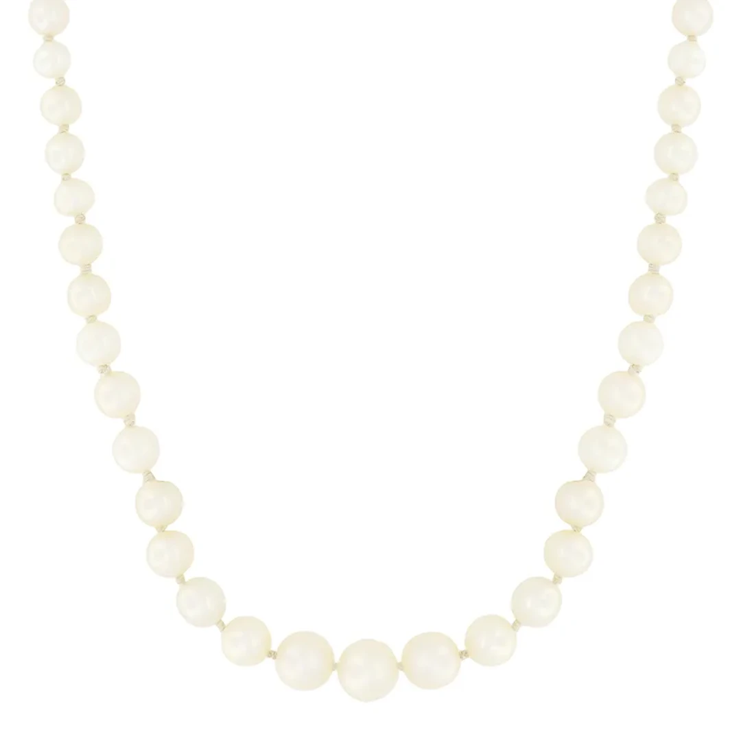 Edwardian Saltwater Pearl and Diamond Necklace, c.1910s
