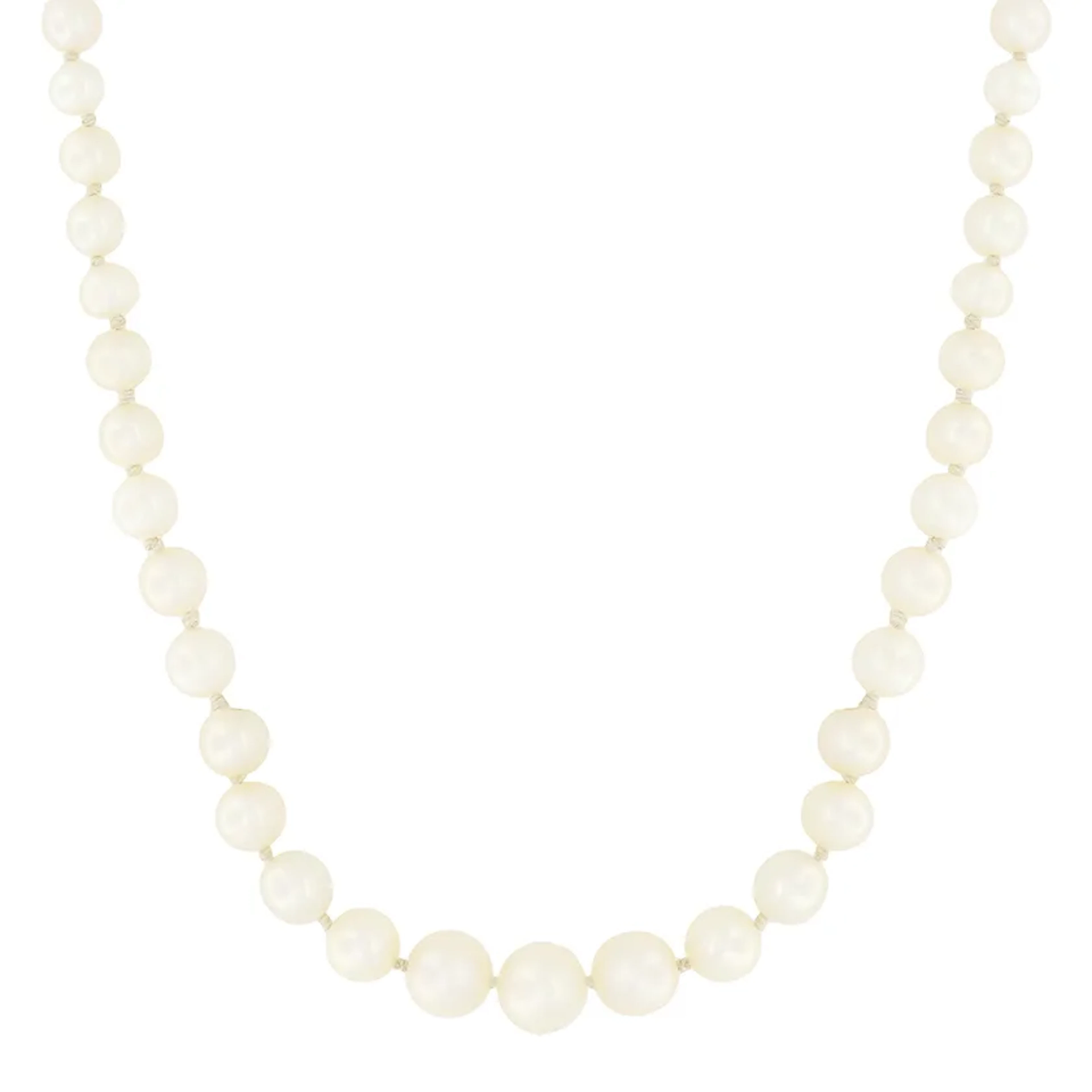 Edwardian Saltwater Pearl and Diamond Necklace, c.1910s