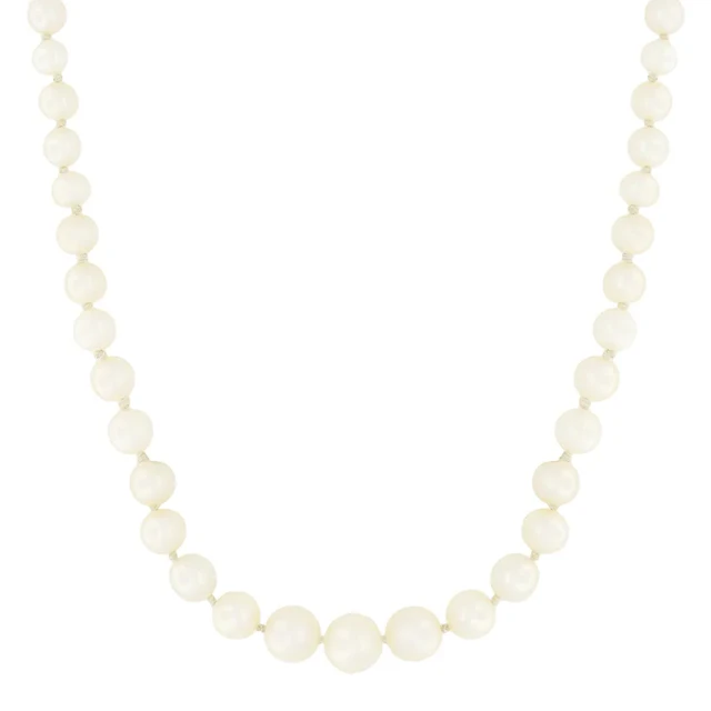 Edwardian Saltwater Pearl and Diamond Necklace, c.1910s