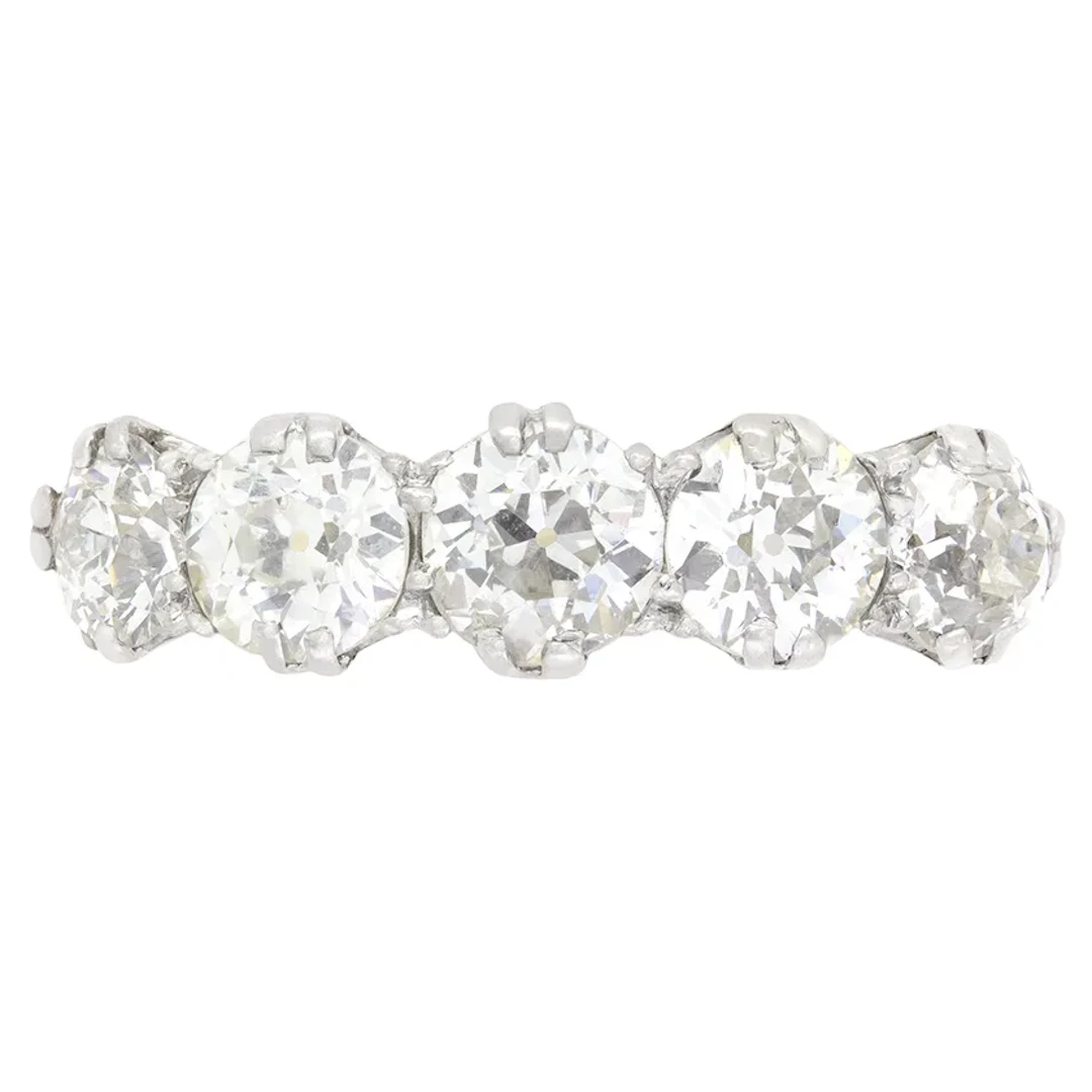 Edwardian 2.00ct Diamond Five Stone Ring, c.1910s