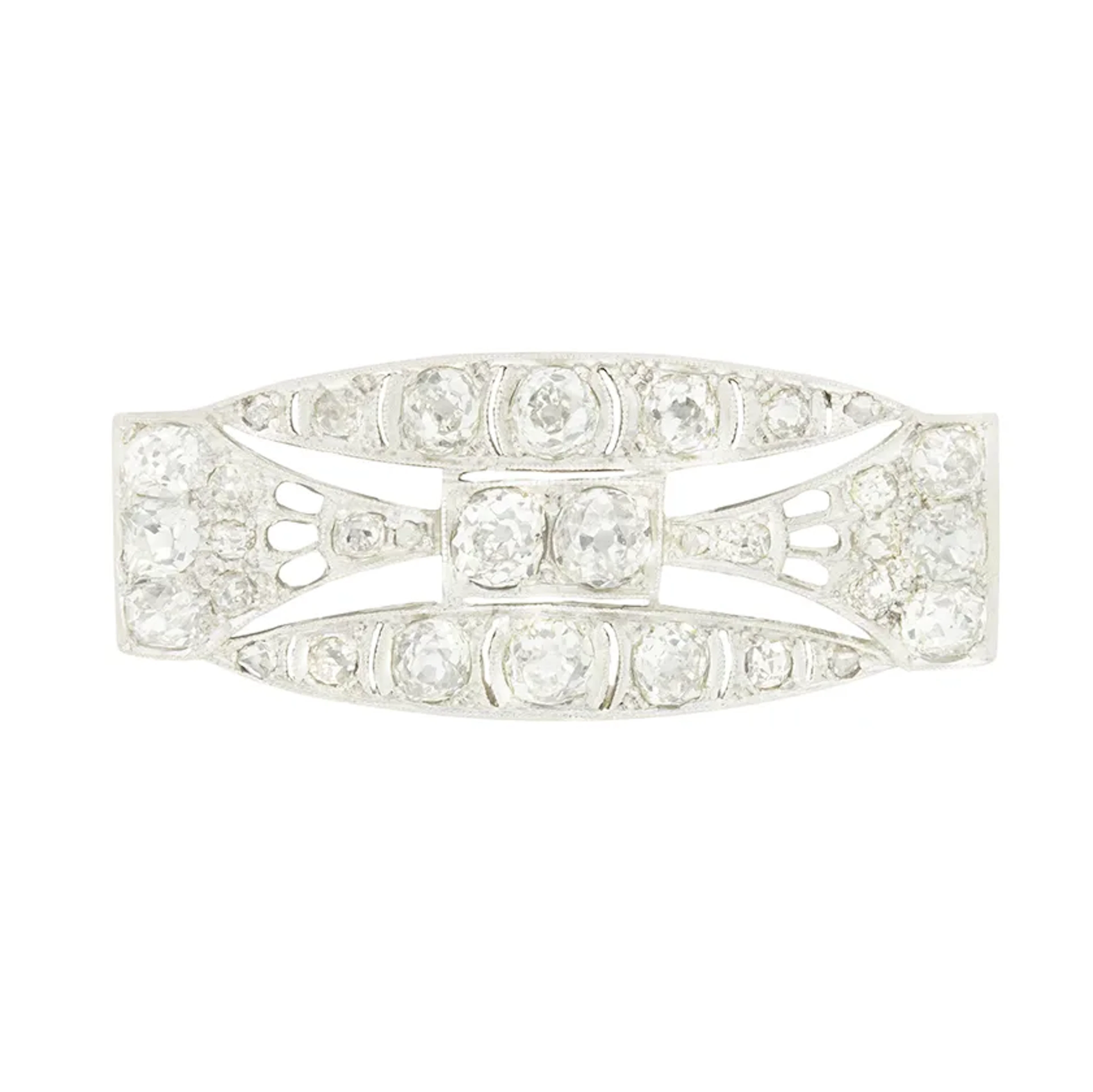 Art Deco 3.40ct Diamond Brooch, c.1920s