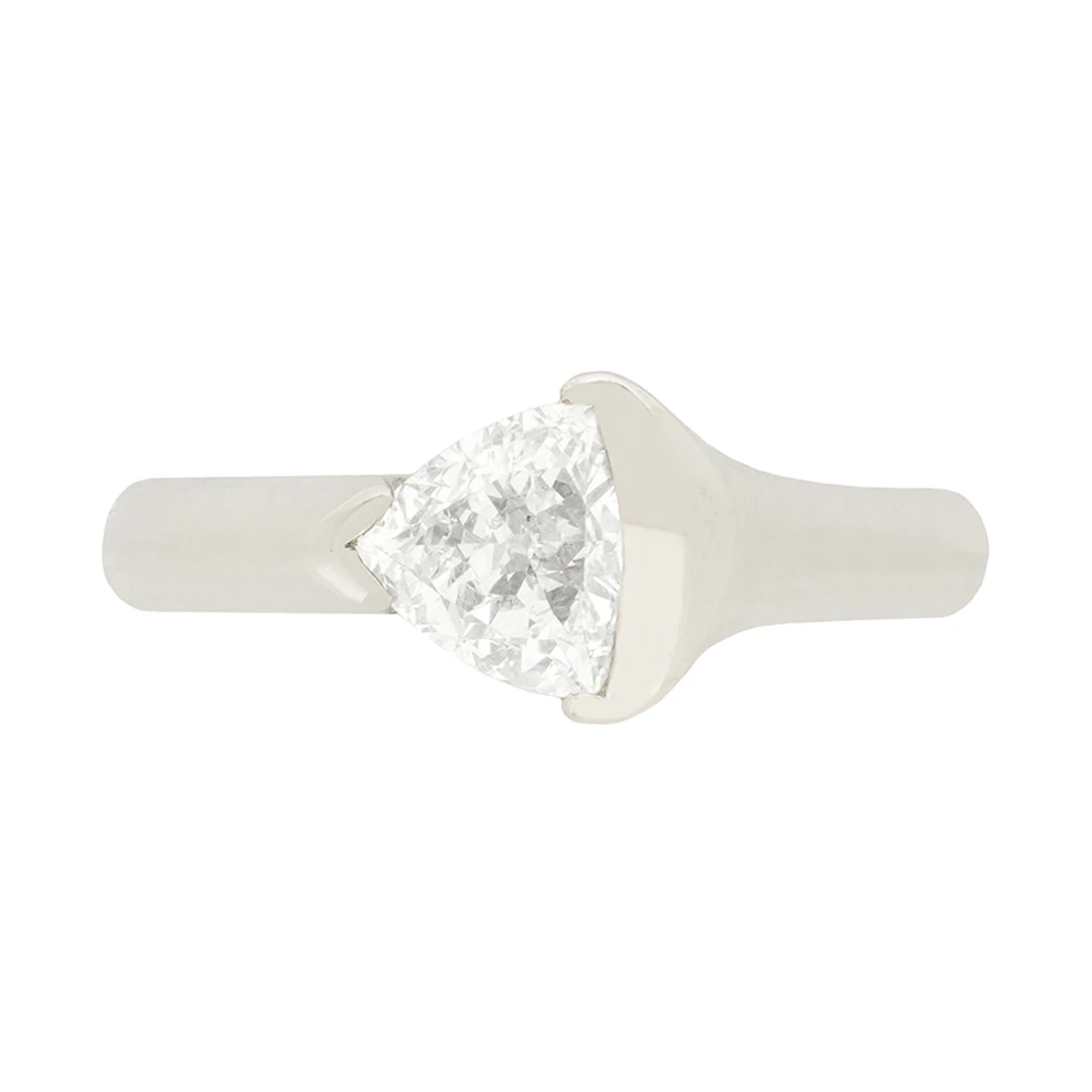 Contemporary 0.78ct Trillion Cut Diamond Ring