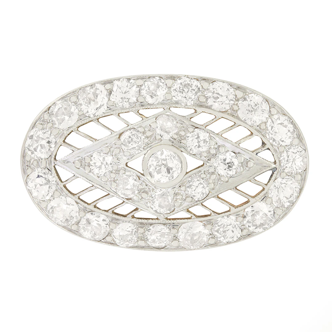 Edwardian 2.35ct Diamond Brooch, c.1910s