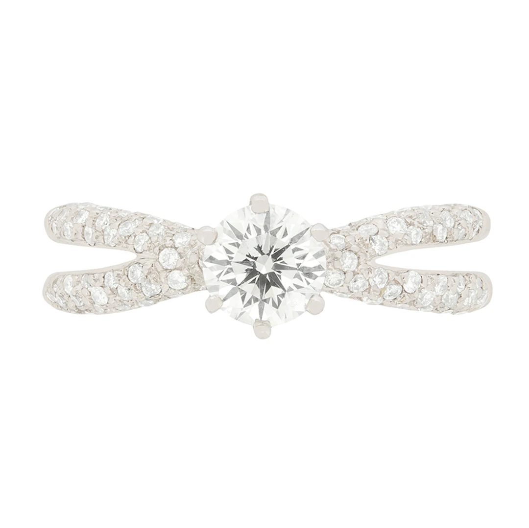 Contemporary 0.55ct GIA Certified Diamond Solitaire Engagement Ring