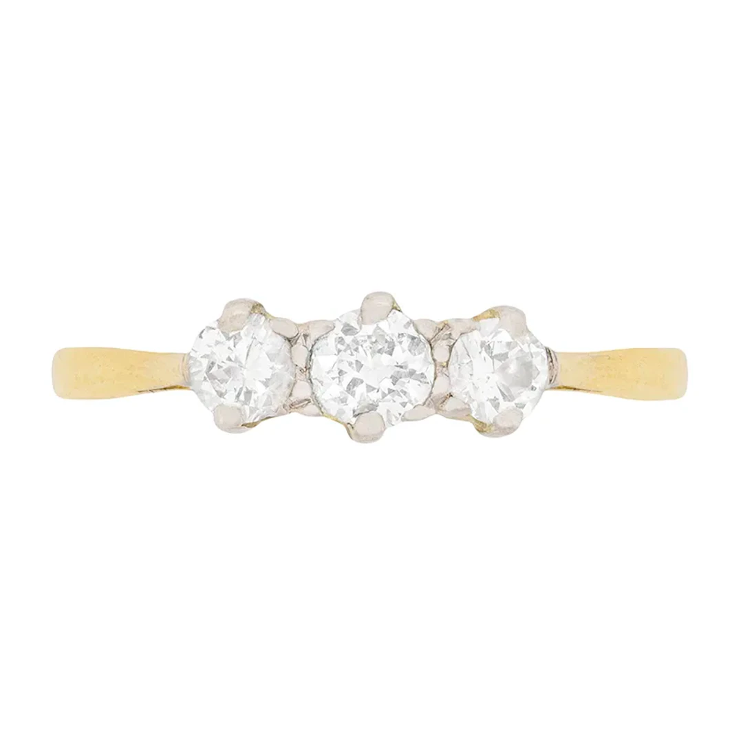 Edwardian Diamond Three Stone Engagement Ring, c.1910