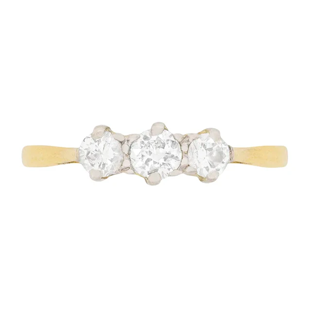 Edwardian Diamond Three Stone Engagement Ring, c.1910