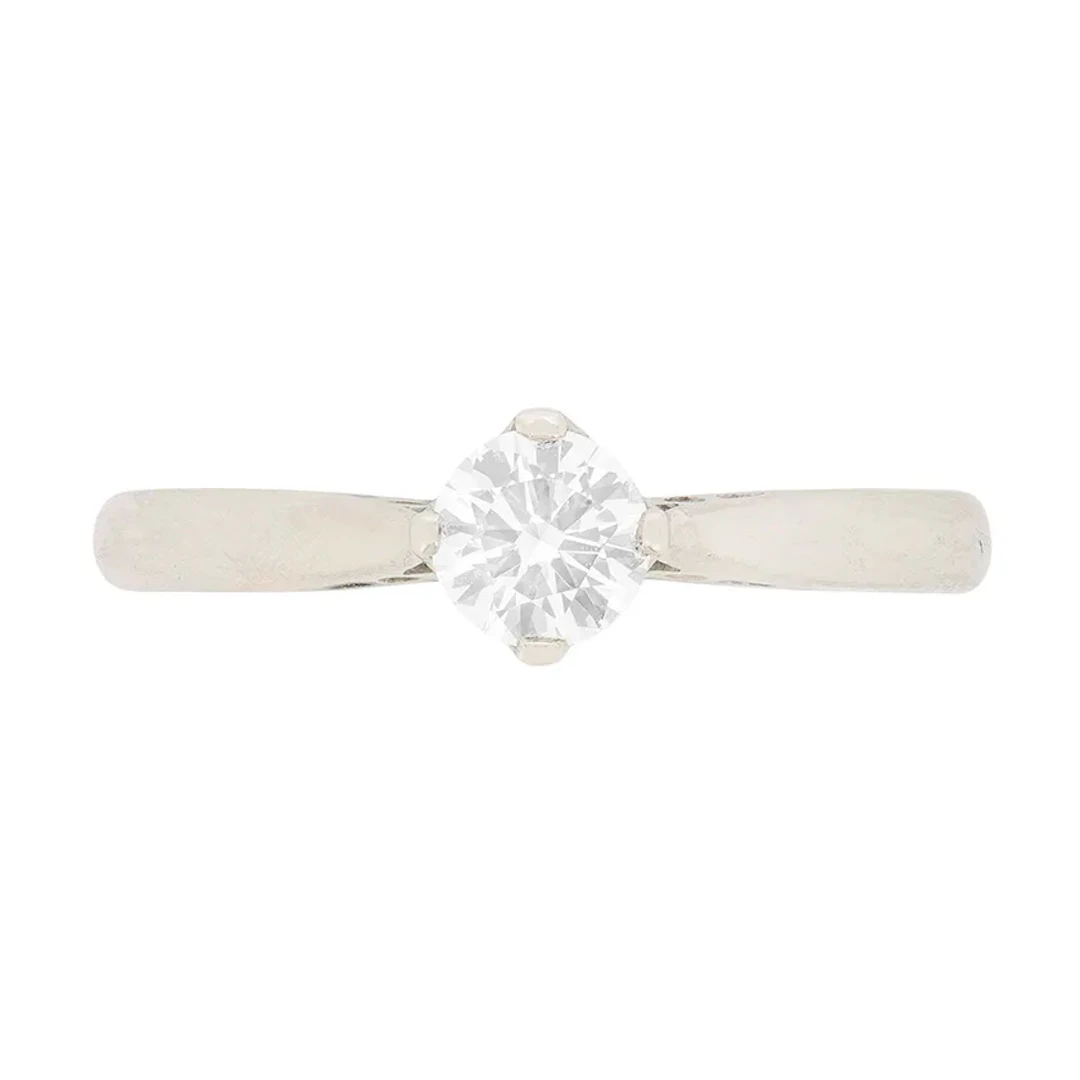 0.41 Carat Round Brilliant Cut Diamond Solitaire Engagement Ring