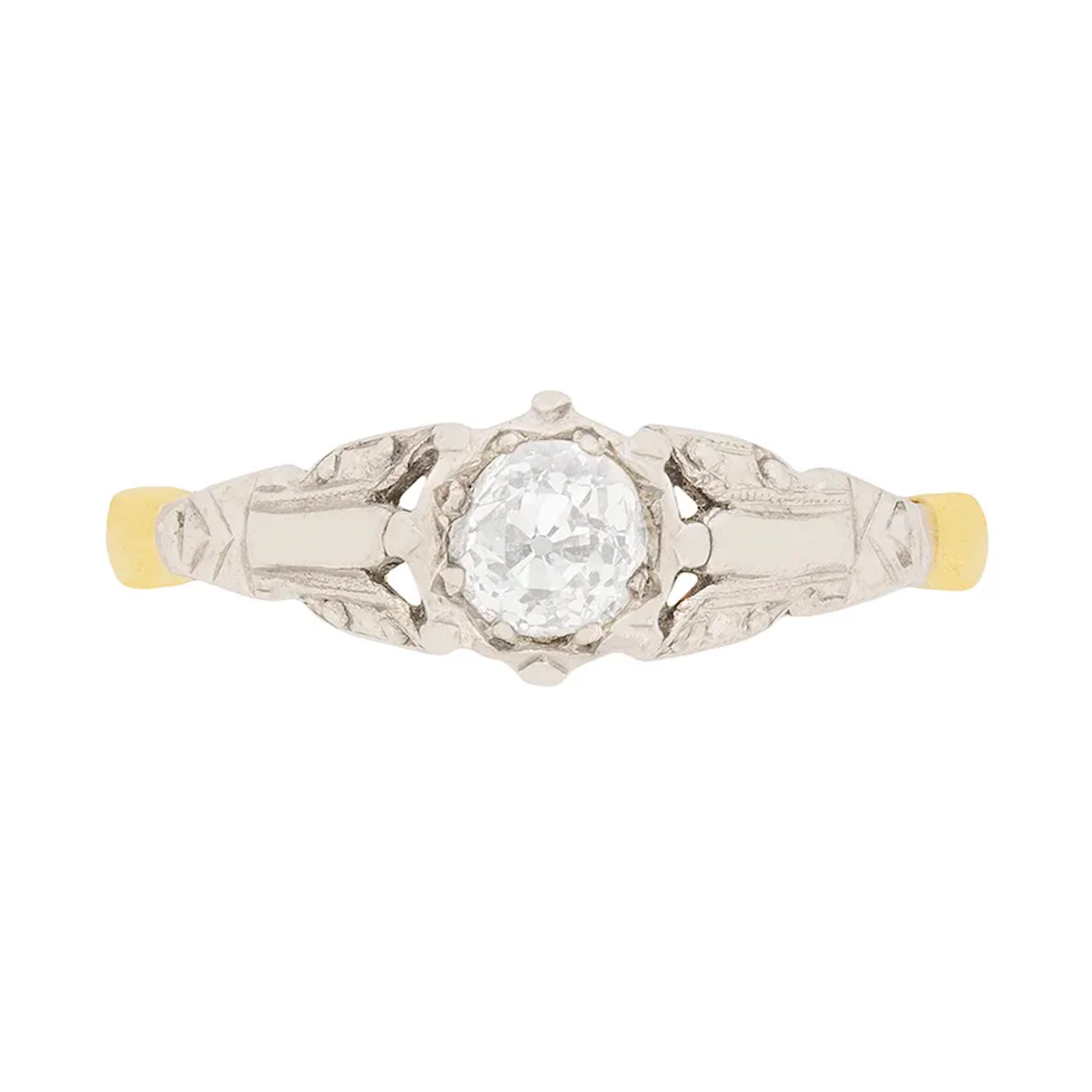 Late Victorian Diamond Solitaire Engagement Ring, c.1900s