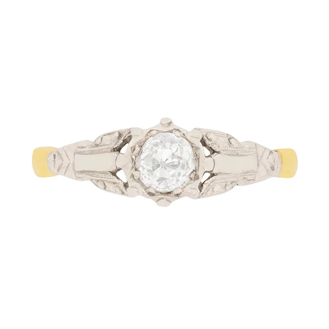 Late Victorian Diamond Solitaire Engagement Ring, c.1900s