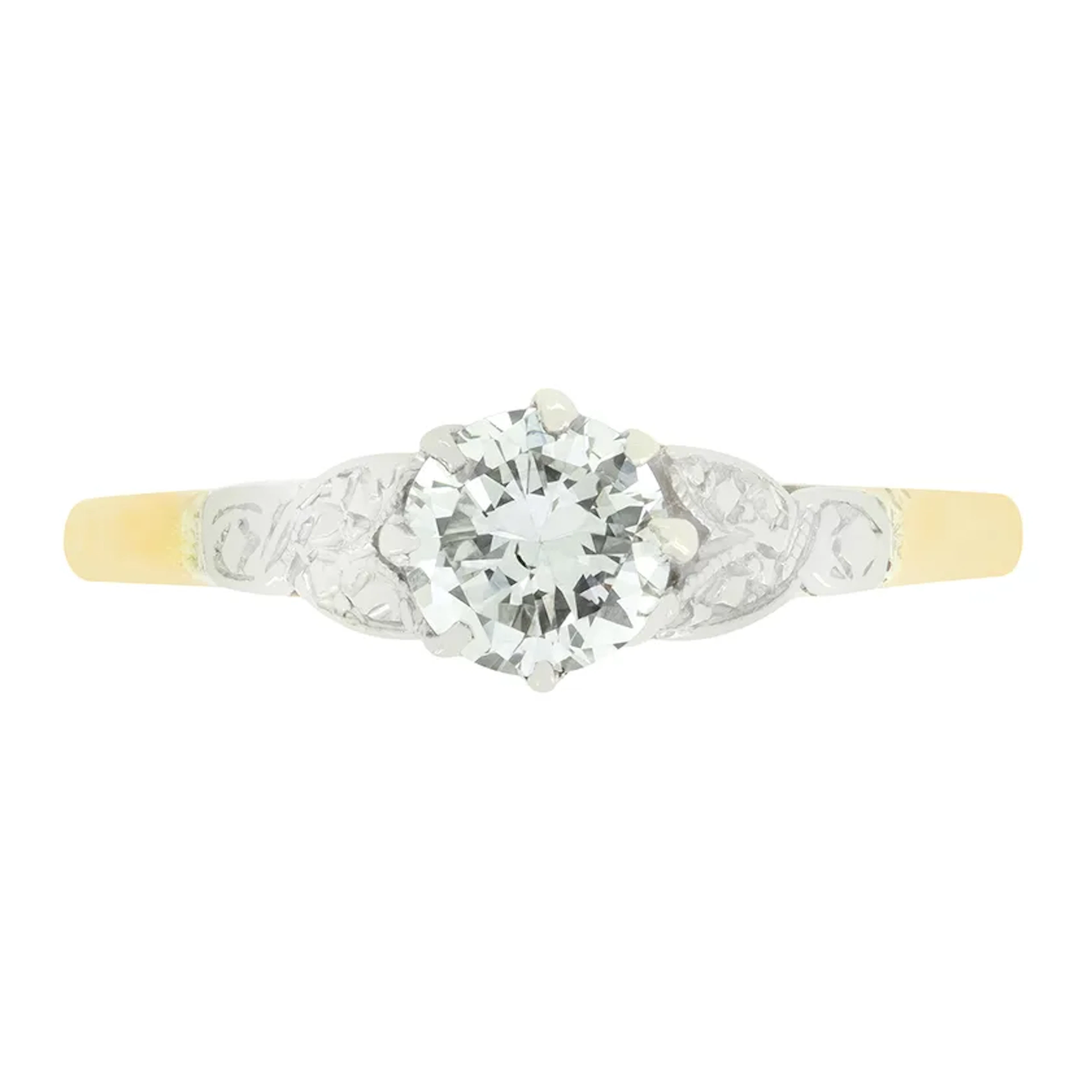 Late Deco 0.50ct Diamond Solitaire Ring, c.1940s
