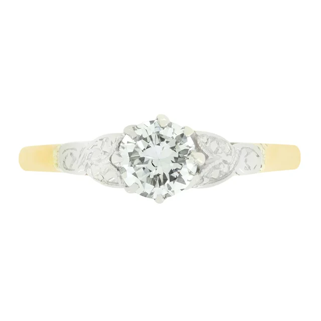 Late Deco 0.50ct Diamond Solitaire Ring, c.1940s
