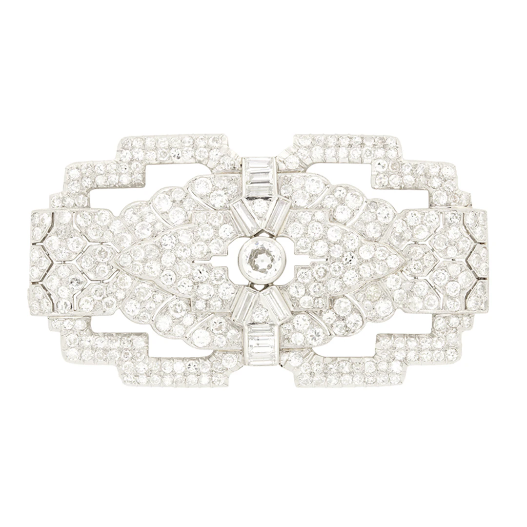 Art Deco 8.50ct Diamond Brooch, c.1920s