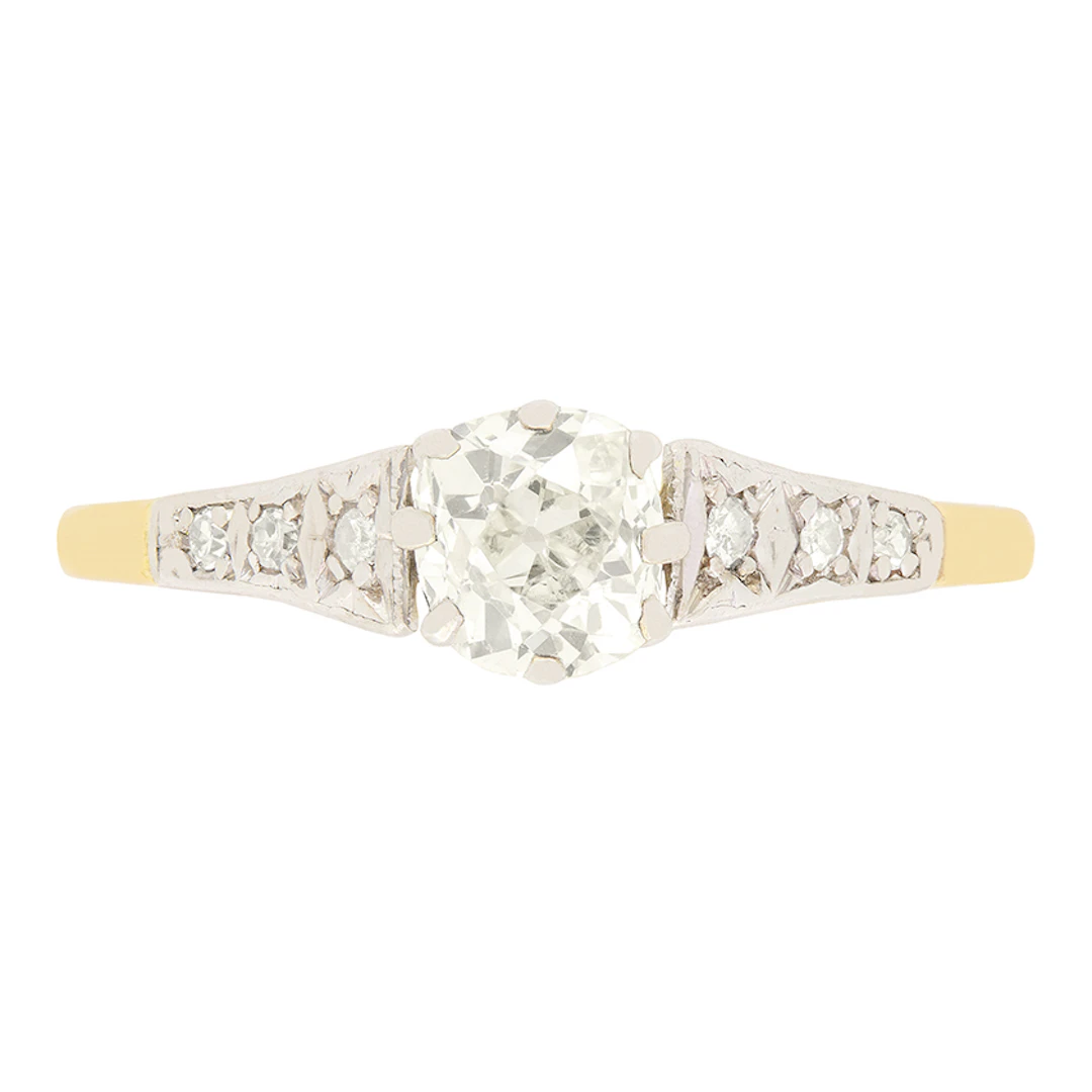 Edwardian 0.80ct Diamond Solitaire Ring, c.1910s