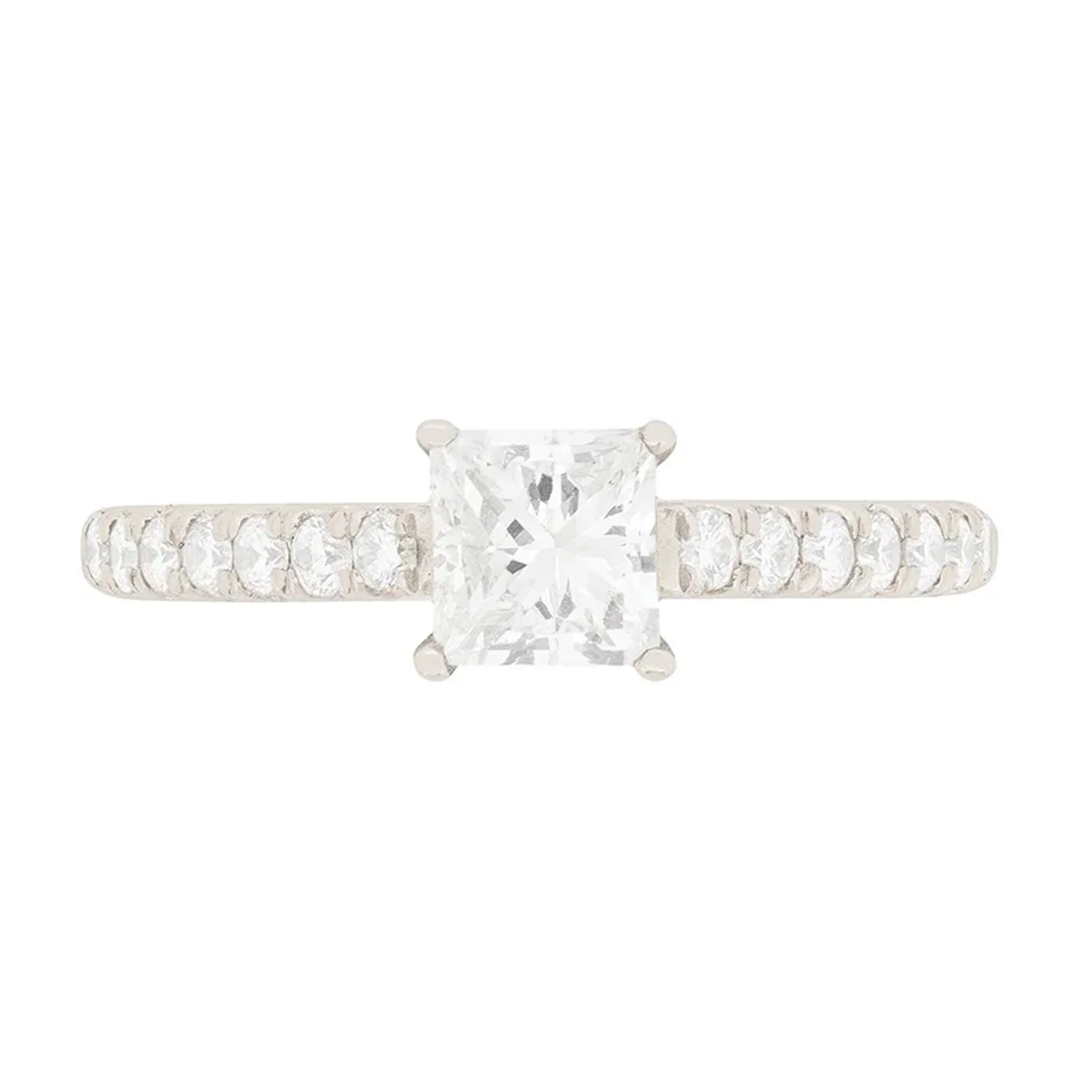 Contemporary 0.70ct Princess Cut Diamond Solitaire Engagement Ring