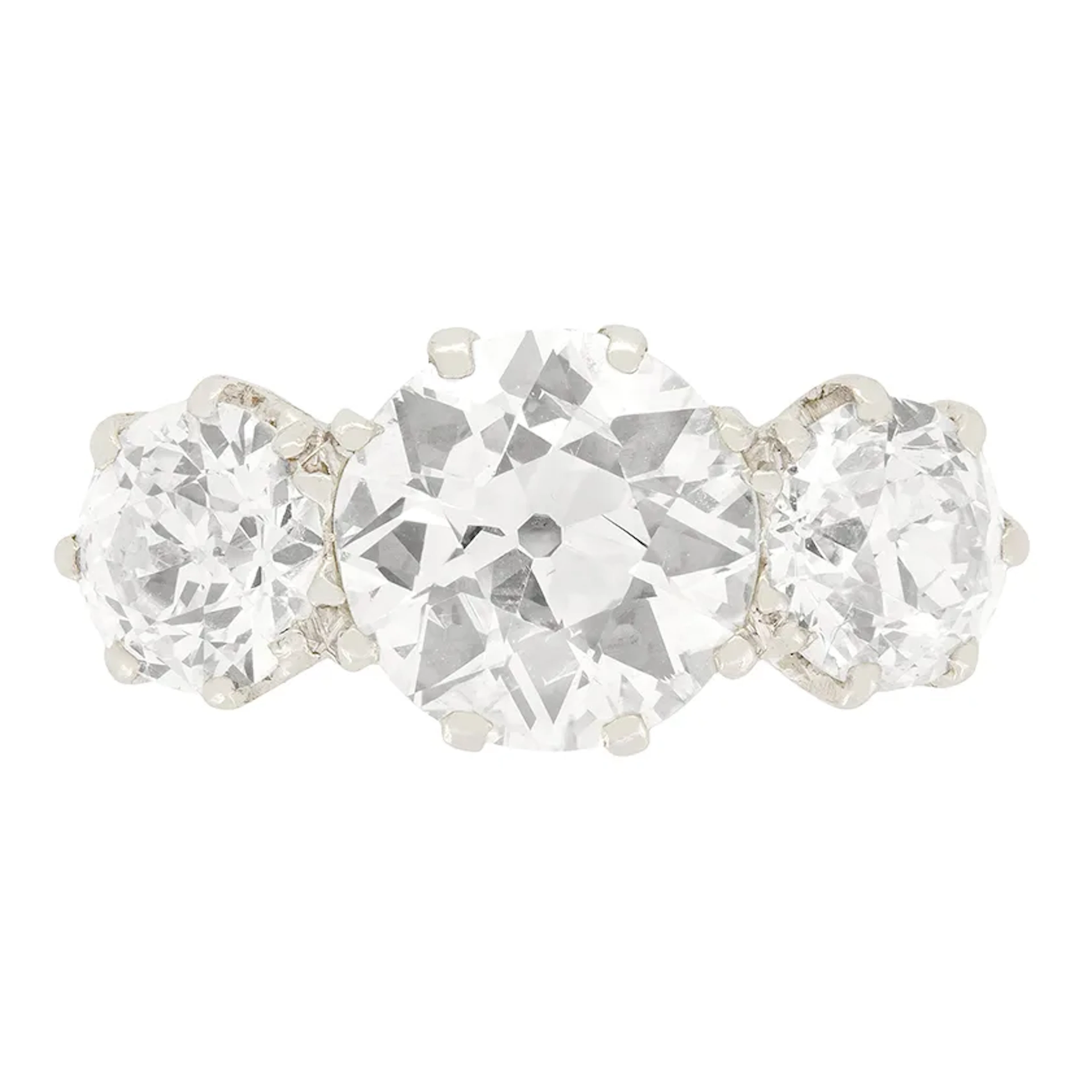Art Deco 3.70ct Diamond Three Stone Ring, c.1920s