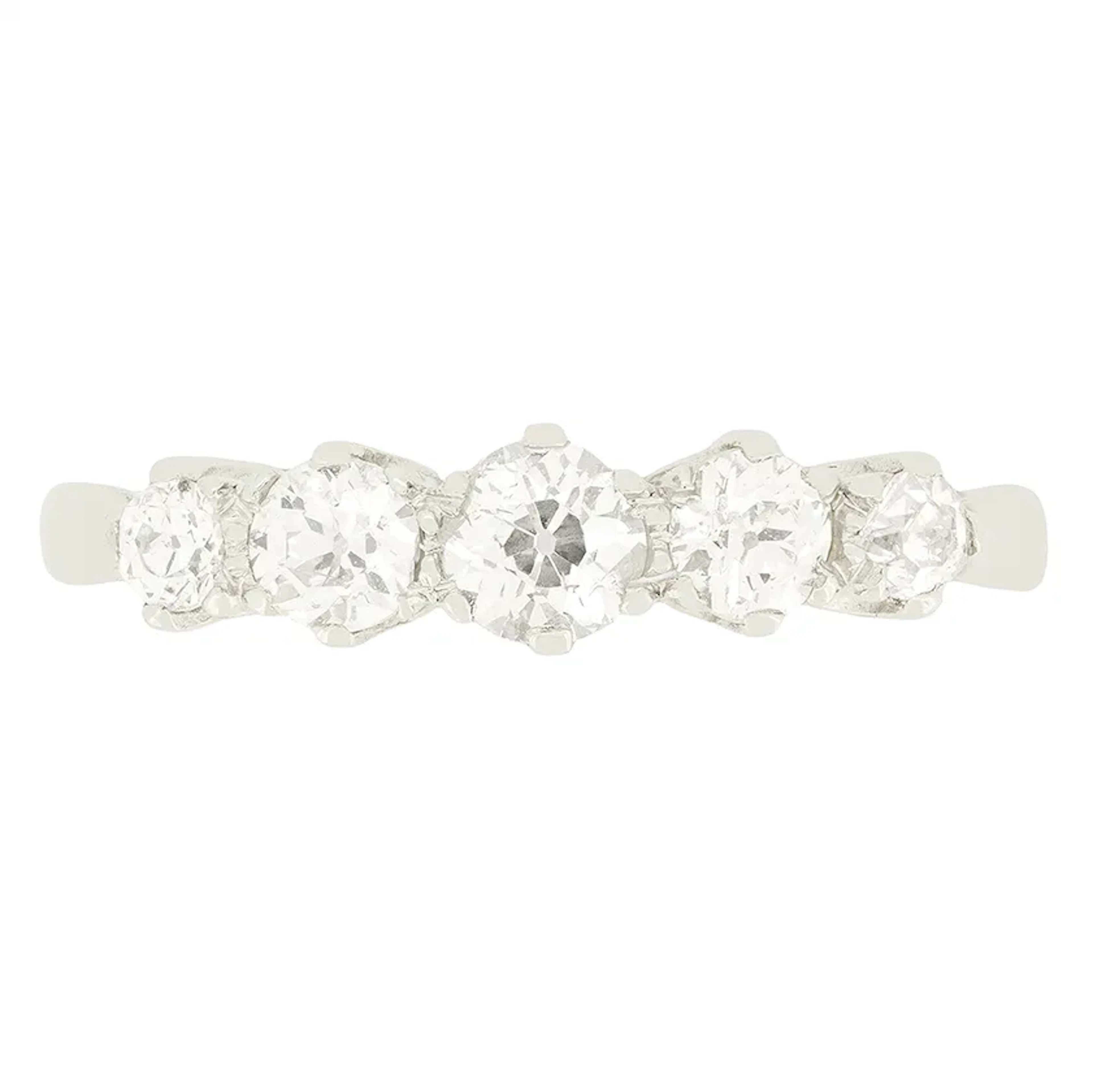 Art Deco 0.95ct Diamond Five Stone Ring, c.1920s