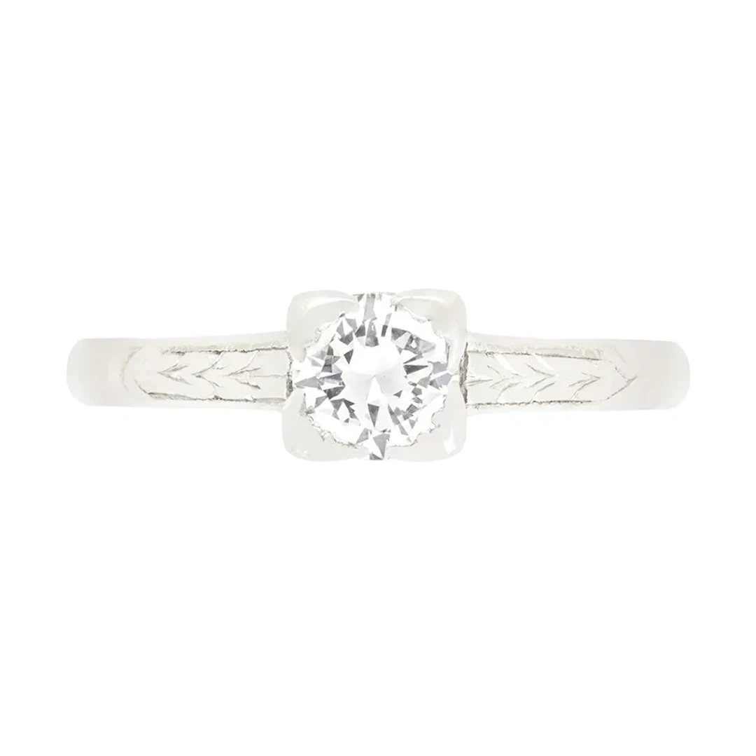 Late Deco 0.50ct Diamond Solitaire Ring, c.1930s
