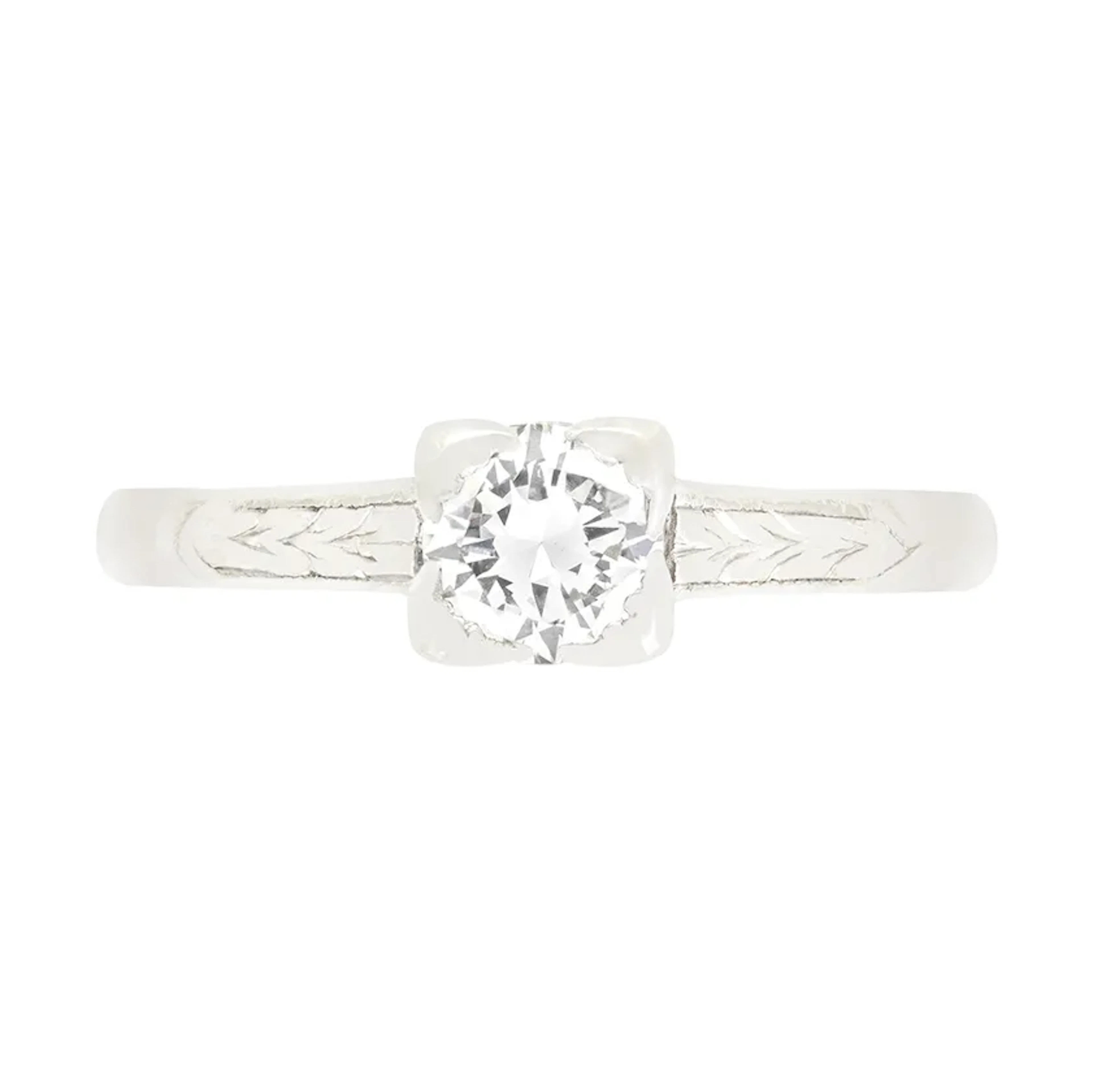 Late Deco 0.50ct Diamond Solitaire Ring, c.1930s