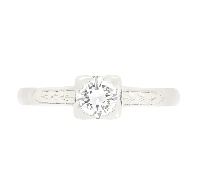 Late Deco 0.50ct Diamond Solitaire Ring, c.1930s
