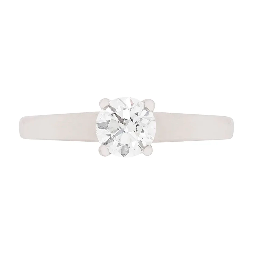 Contemporary 0.53ct Round Brilliant Diamond Solitaire Engagement Ring