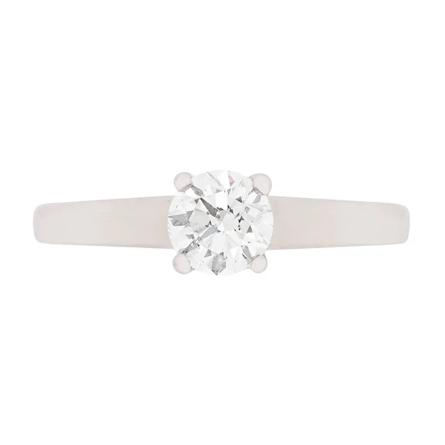 Contemporary 0.53ct Round Brilliant Diamond Solitaire Engagement Ring