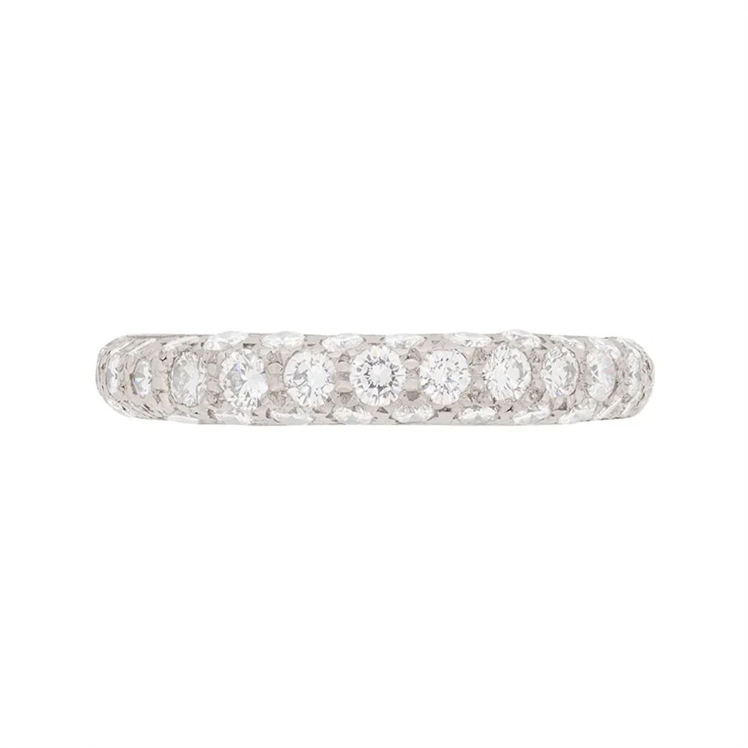 David Morris 0.90ct Pave Set Diamond Half Eternity Ring