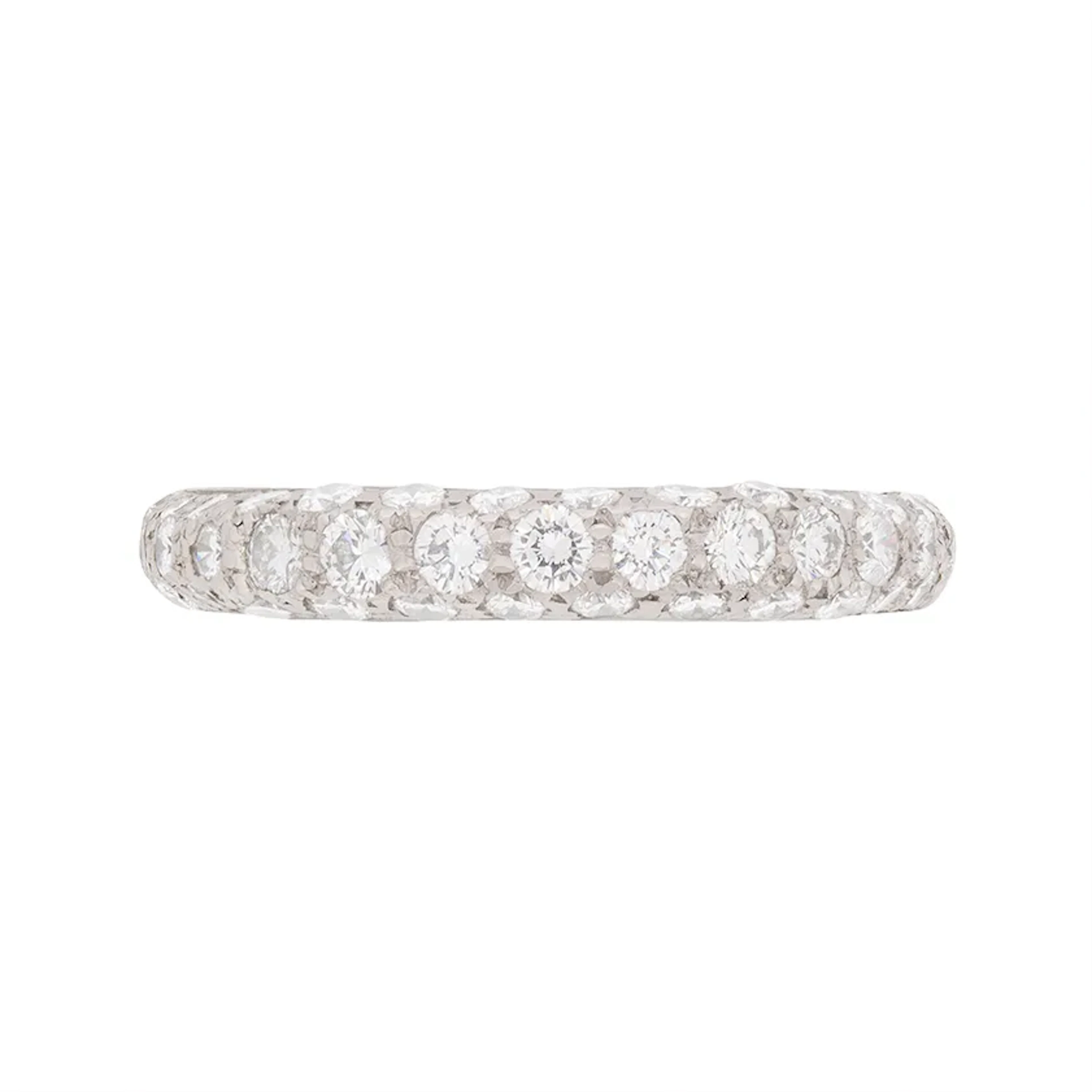 David Morris 0.90ct Pave Set Diamond Half Eternity Ring