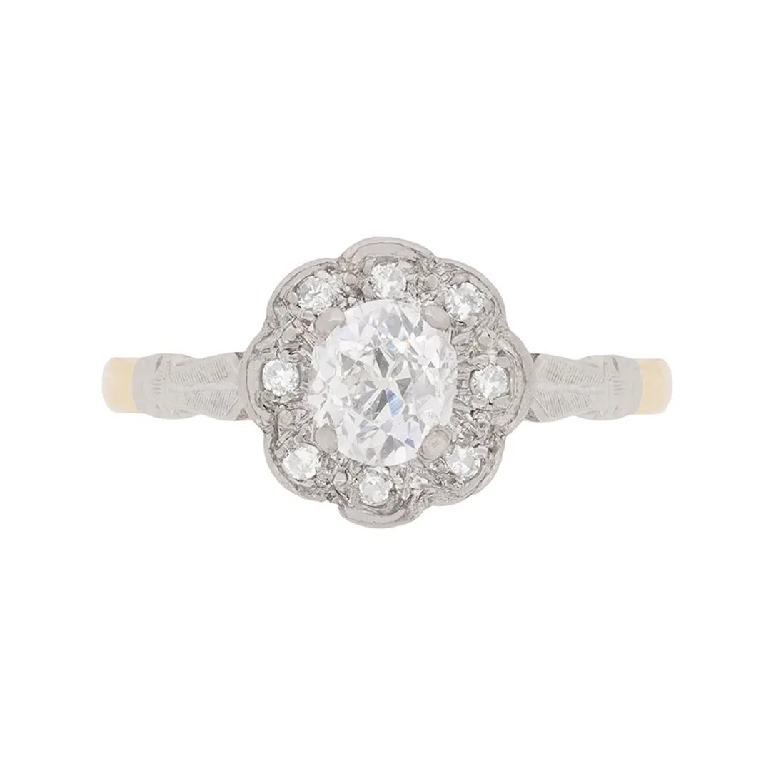 Art Deco Diamond Halo Ring, c.1920s