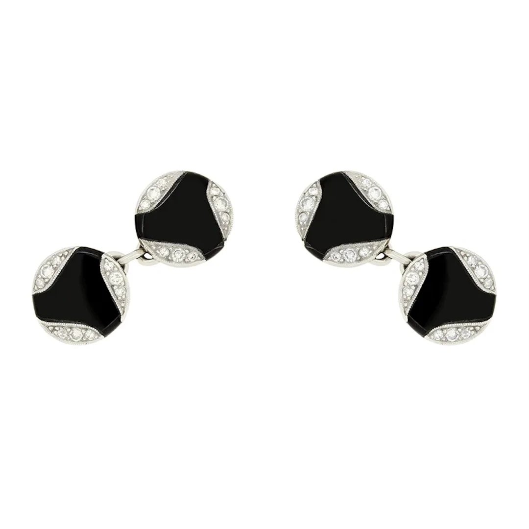Art Deco Onyx and Diamond cufflinks