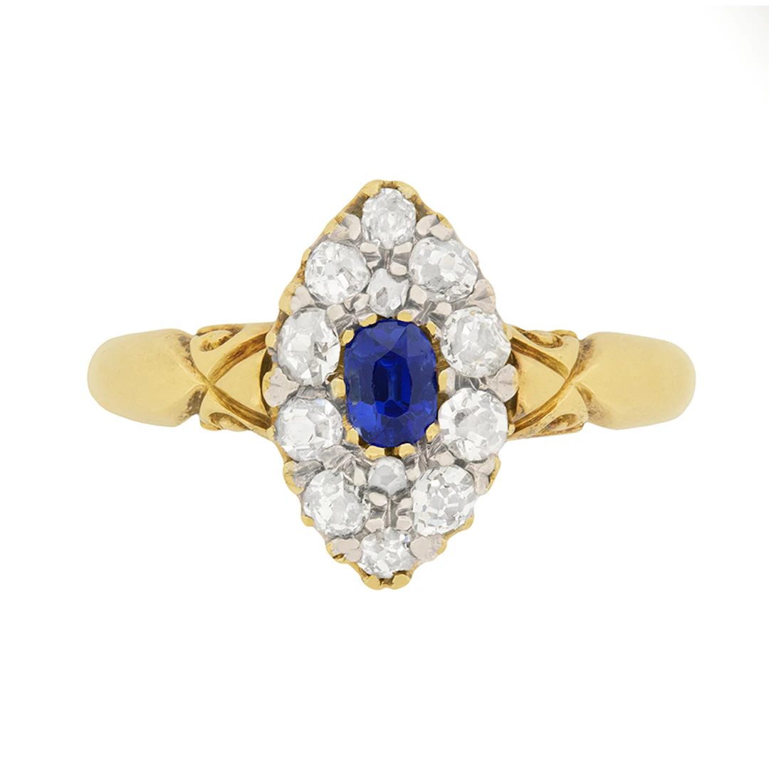 Victorian 0.30ct Sapphire and Diamond Ring, c.1900s
