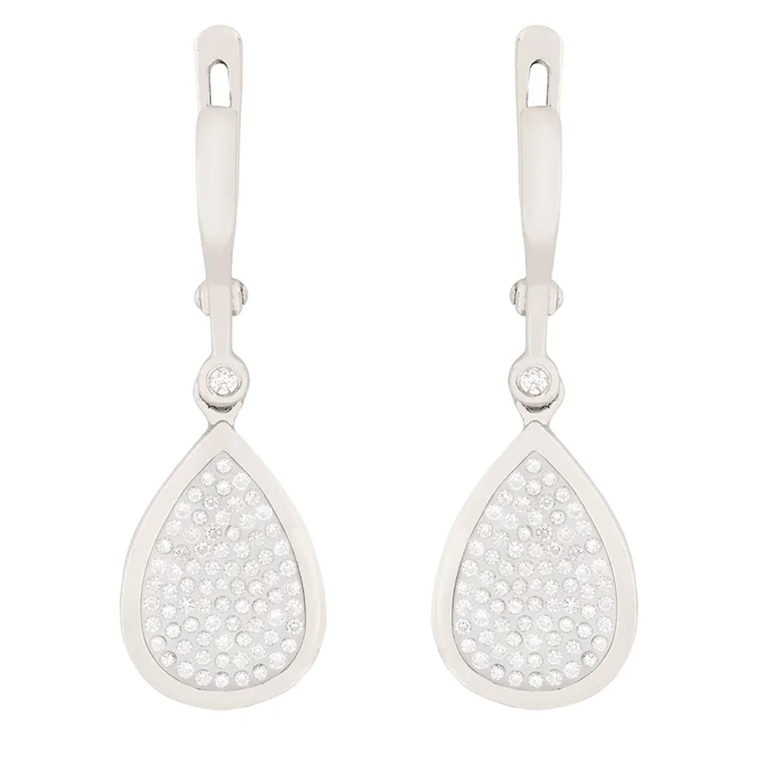 Contemporary Pear-Shaped Diamond Drop Earrings