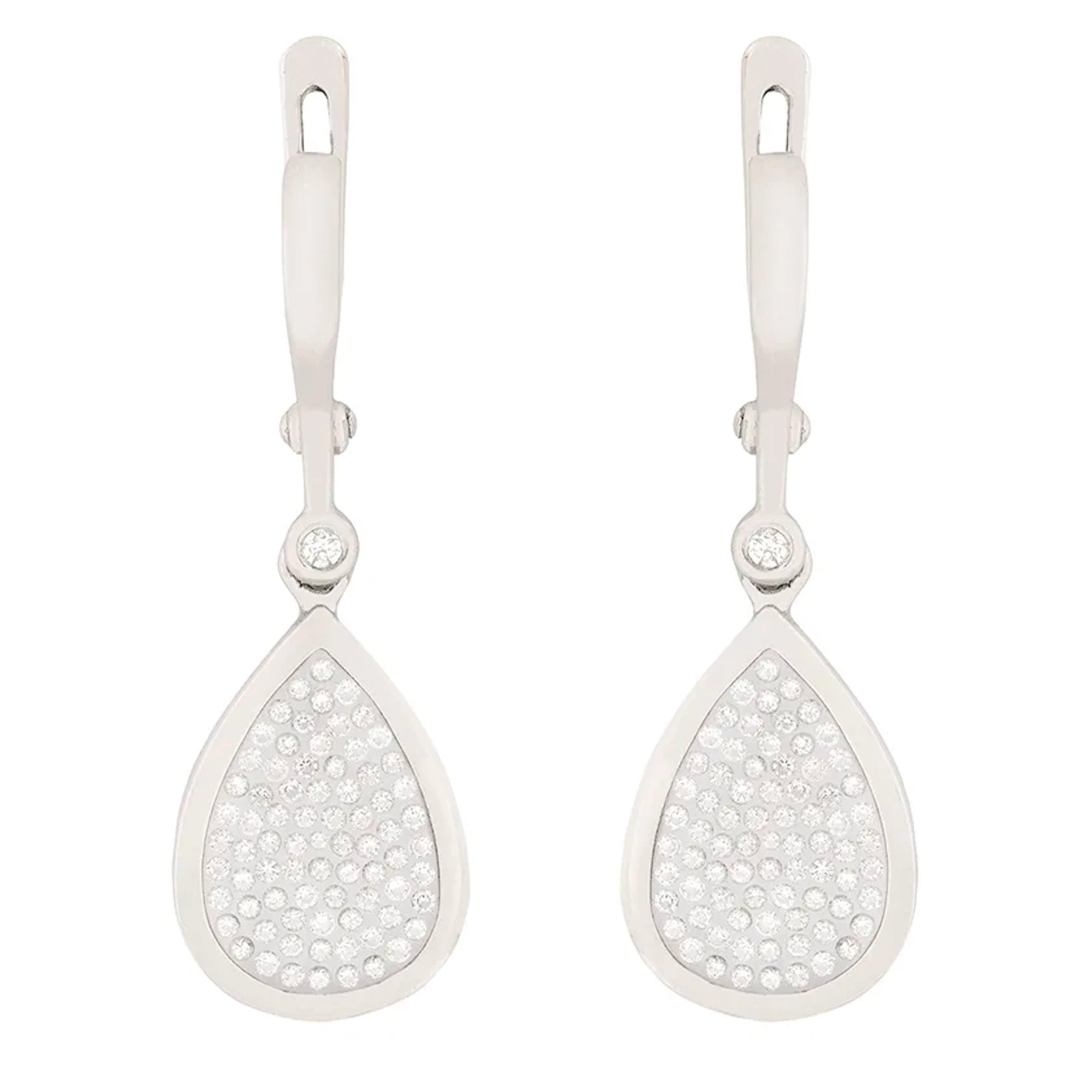 Contemporary Pear-Shaped Diamond Drop Earrings