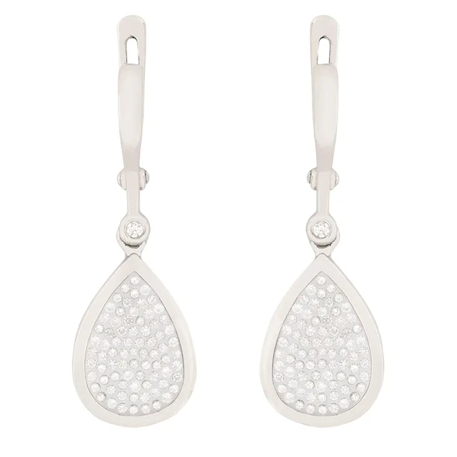 Contemporary Pear-Shaped Diamond Drop Earrings