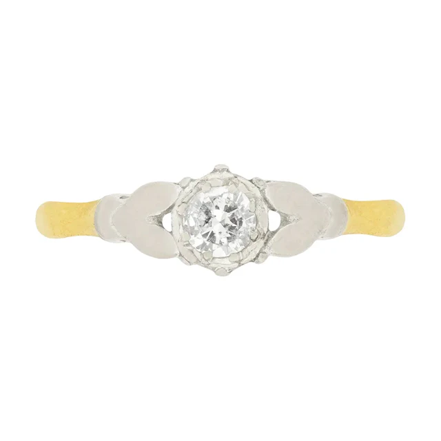 Late Deco 0.30ct Diamond Solitaire Engagement Ring, c.1940s