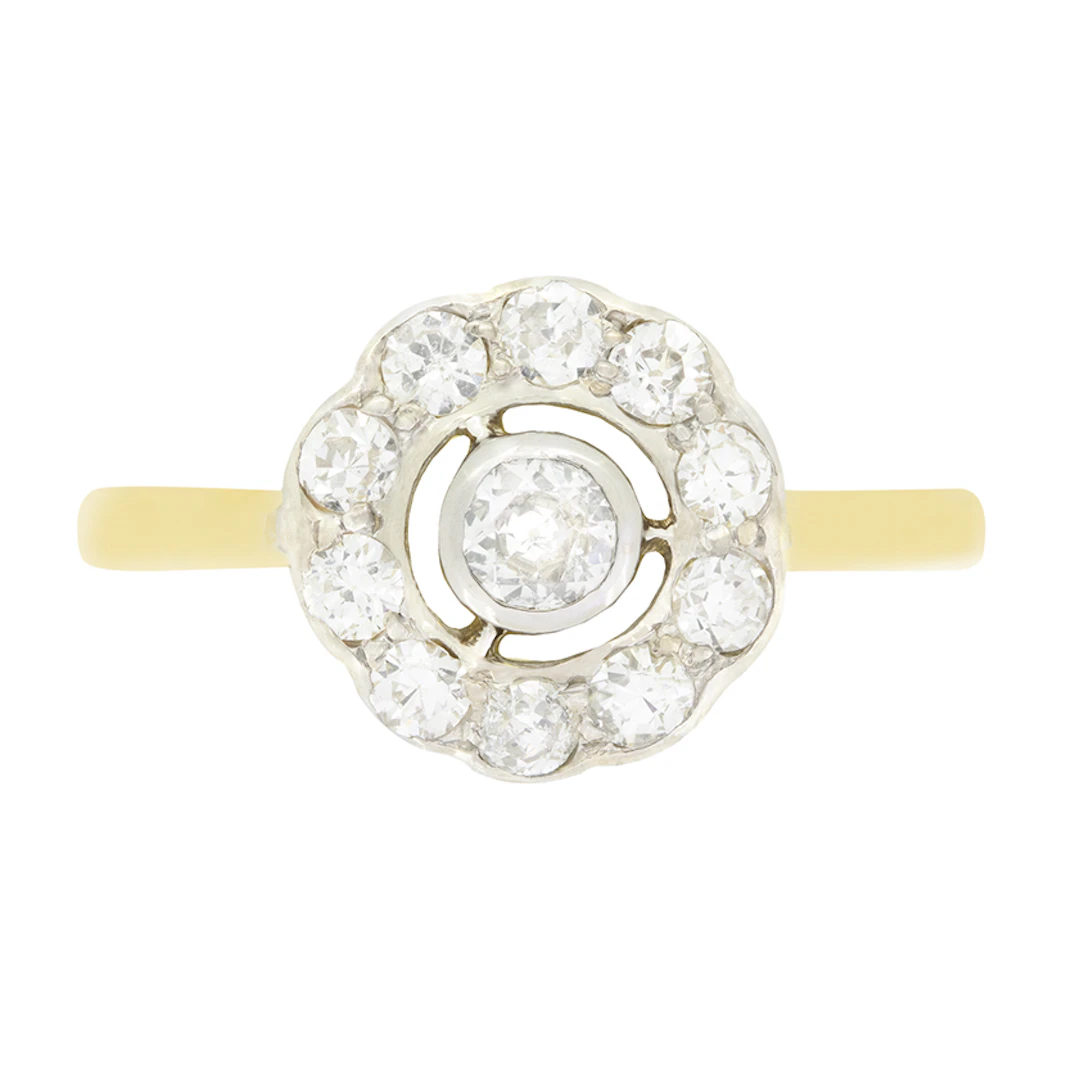 Edwardian 0.85ct Diamond Cluster Ring, c.1910s