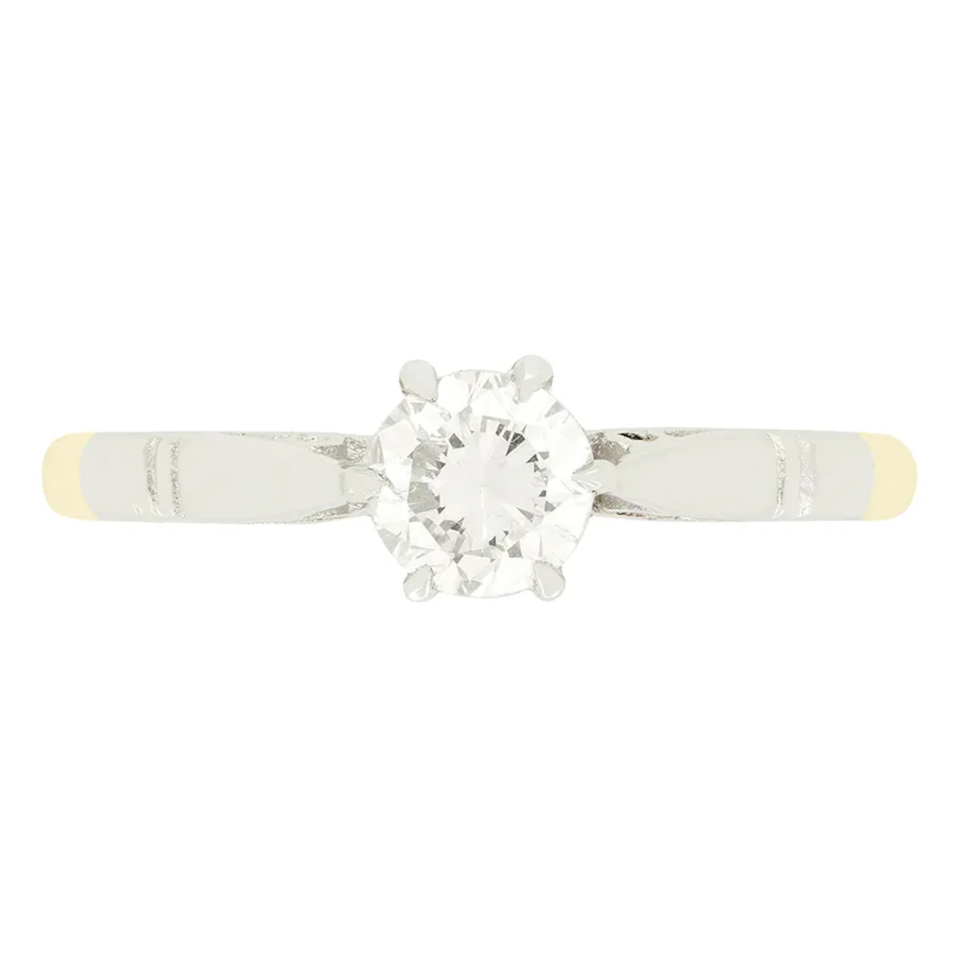 Vintage 0.50ct Diamond Solitaire Ring, hallmarked 1965