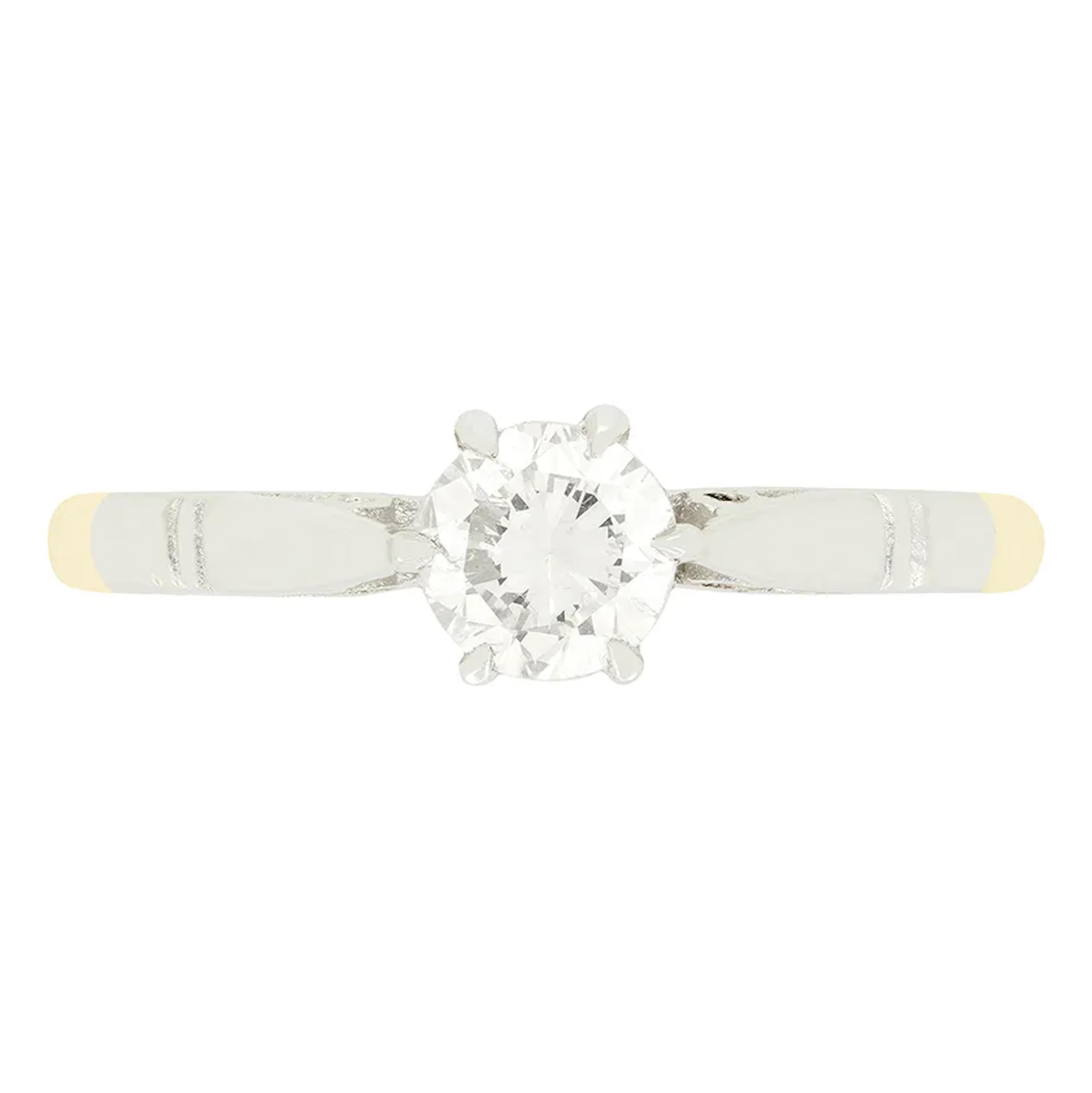 Vintage 0.50ct Diamond Solitaire Ring, hallmarked 1965