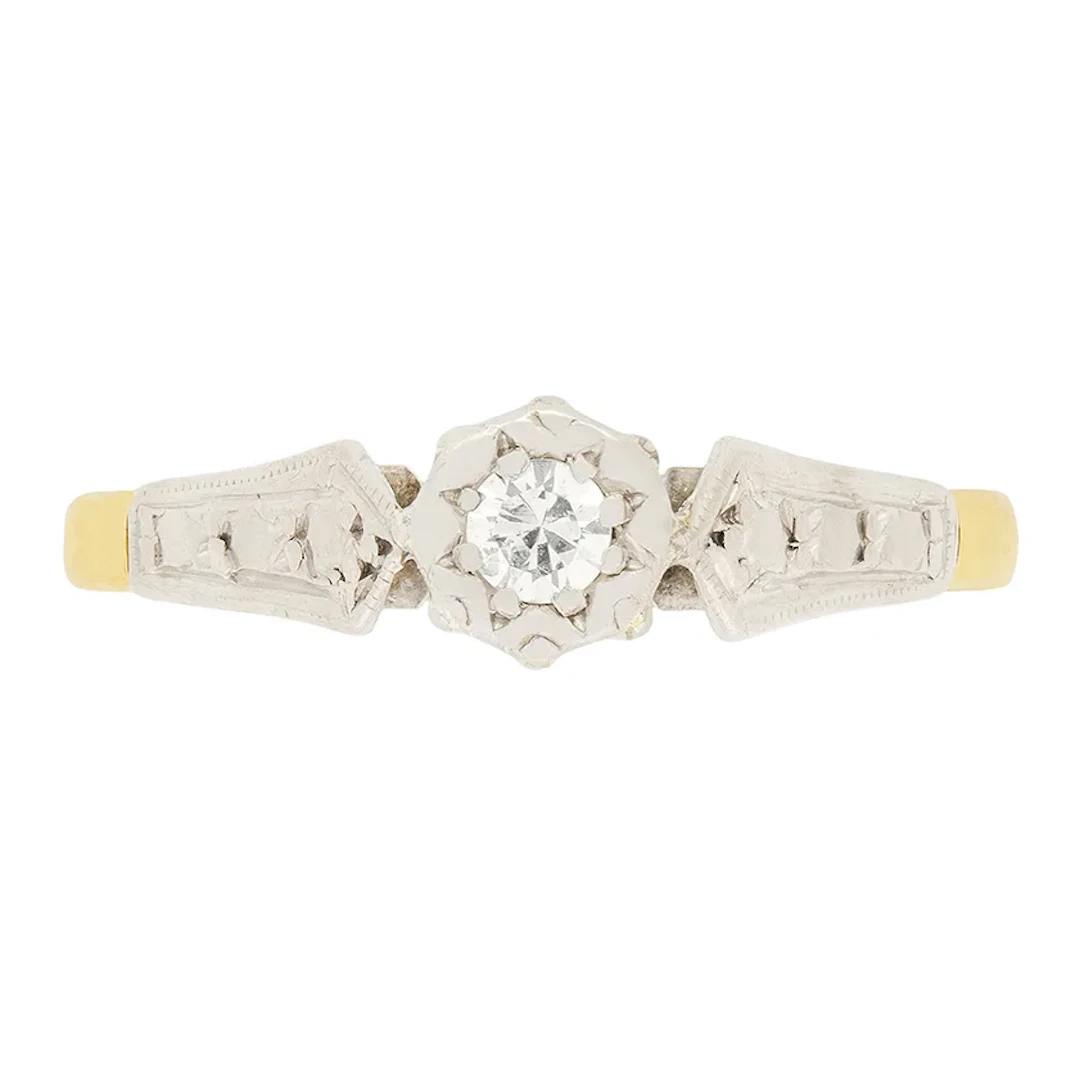 Late Deco 0.20ct Diamond Solitaire Ring, c.1930s