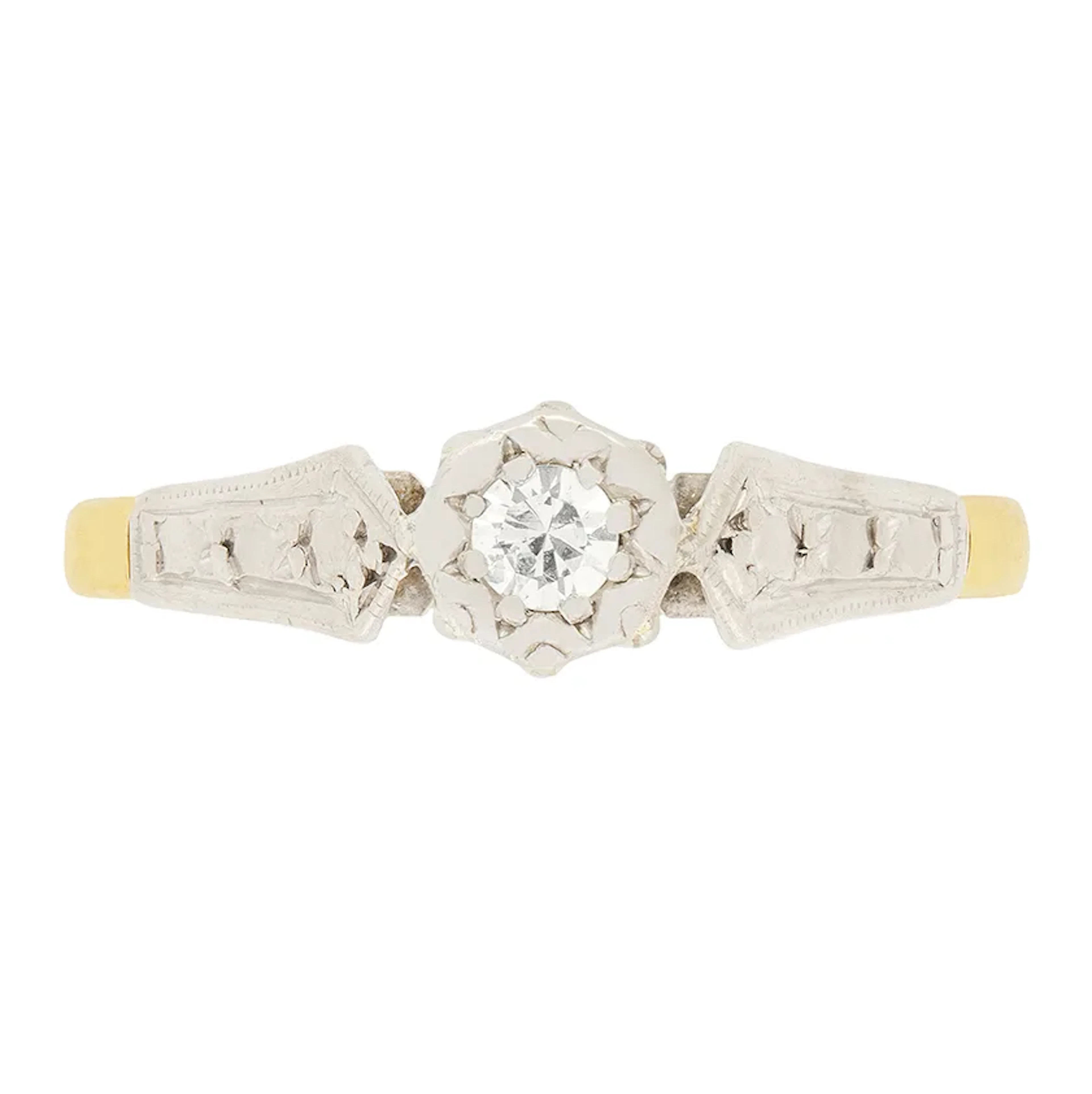 Late Deco 0.20ct Diamond Solitaire Ring, c.1930s